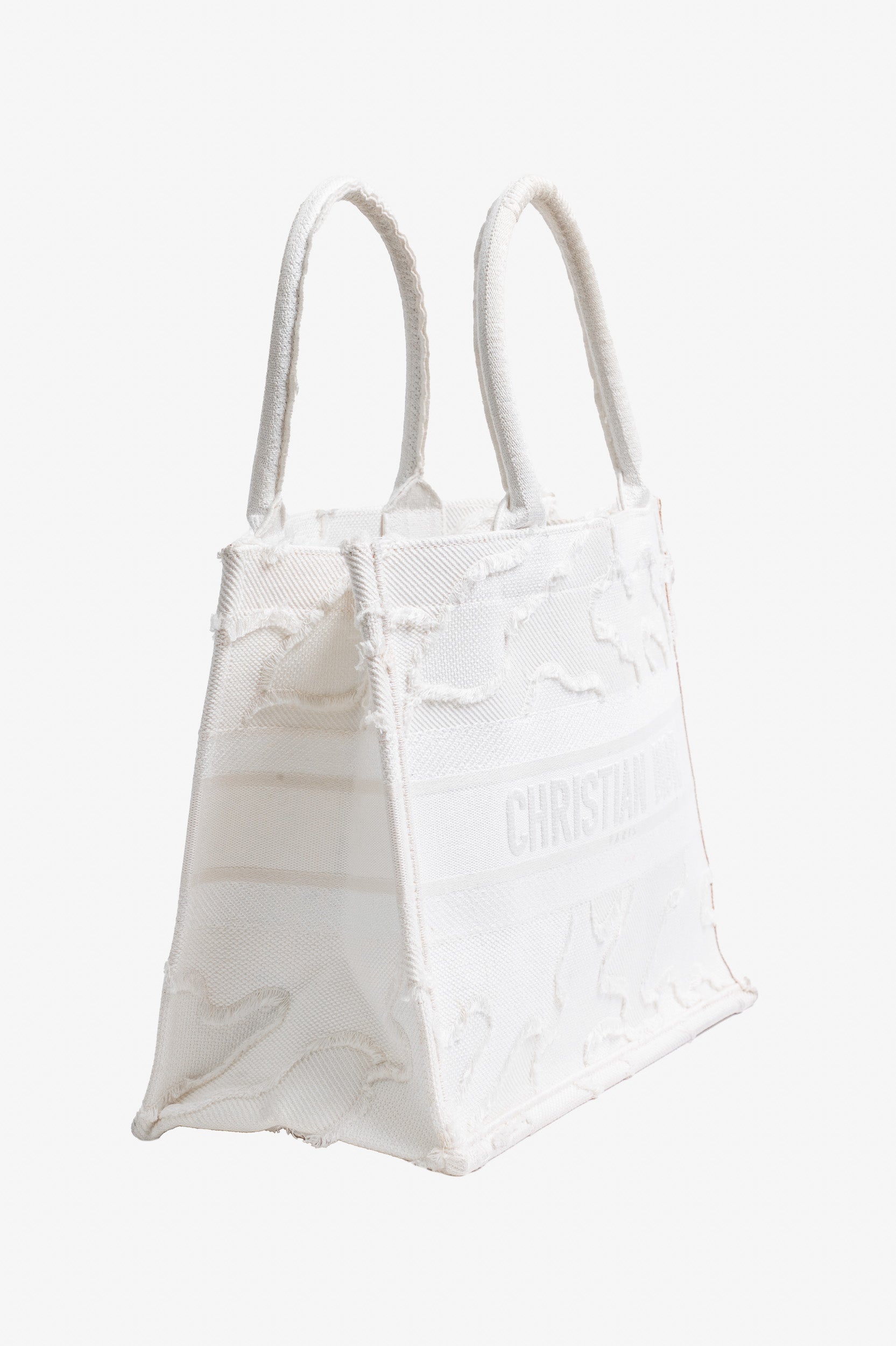 White Camouflage Canvas Medium Book Tote