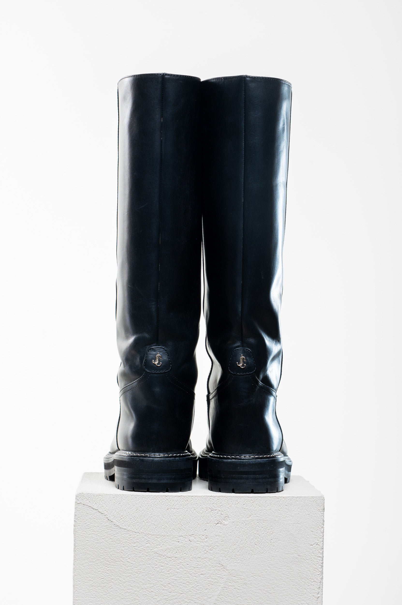 Black Yomi Flat Fur Lined Tall Boot