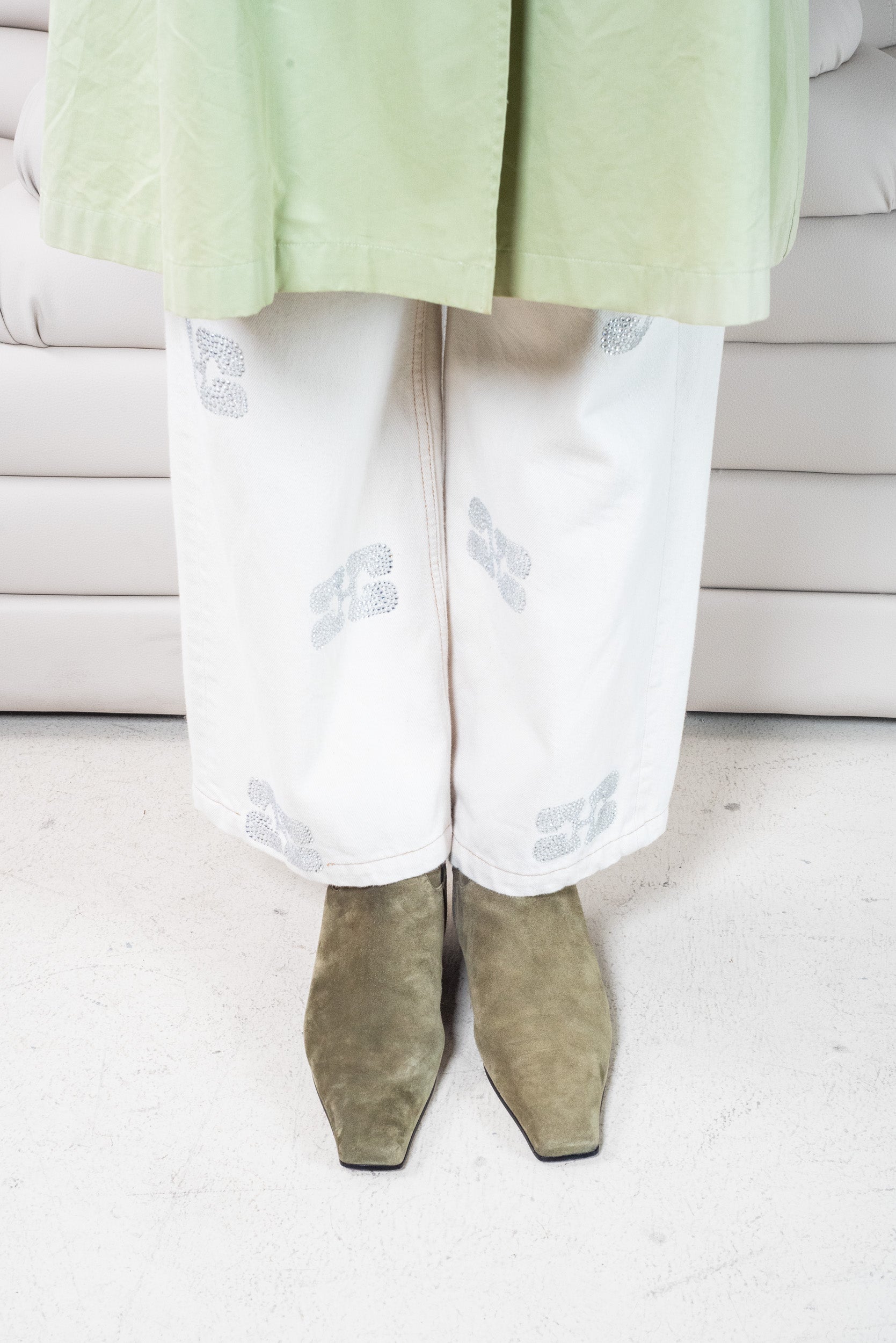 Khaki Marfa Suede Ankle Boot