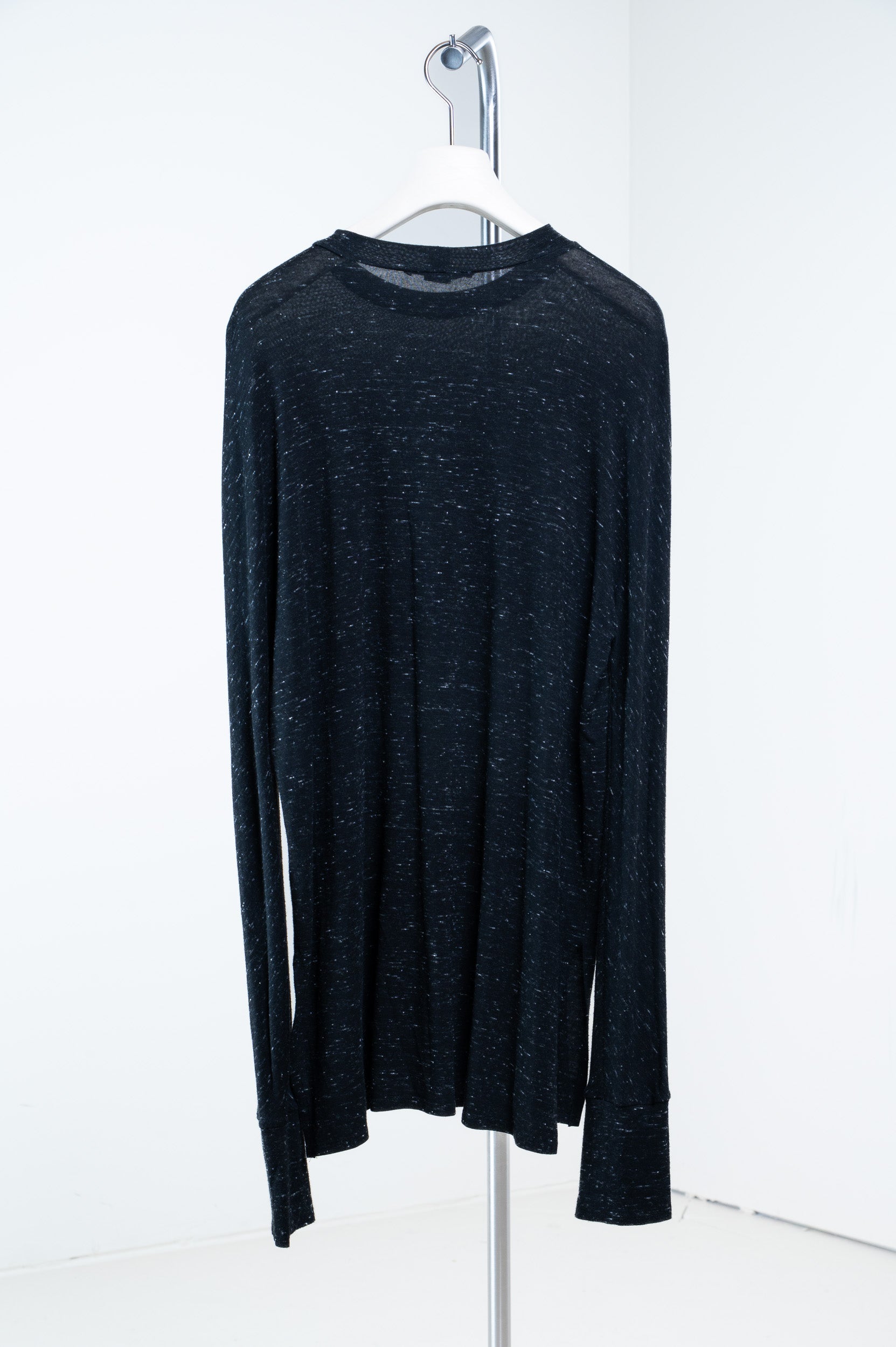 Black Speckled Long-Sleeve Shirt