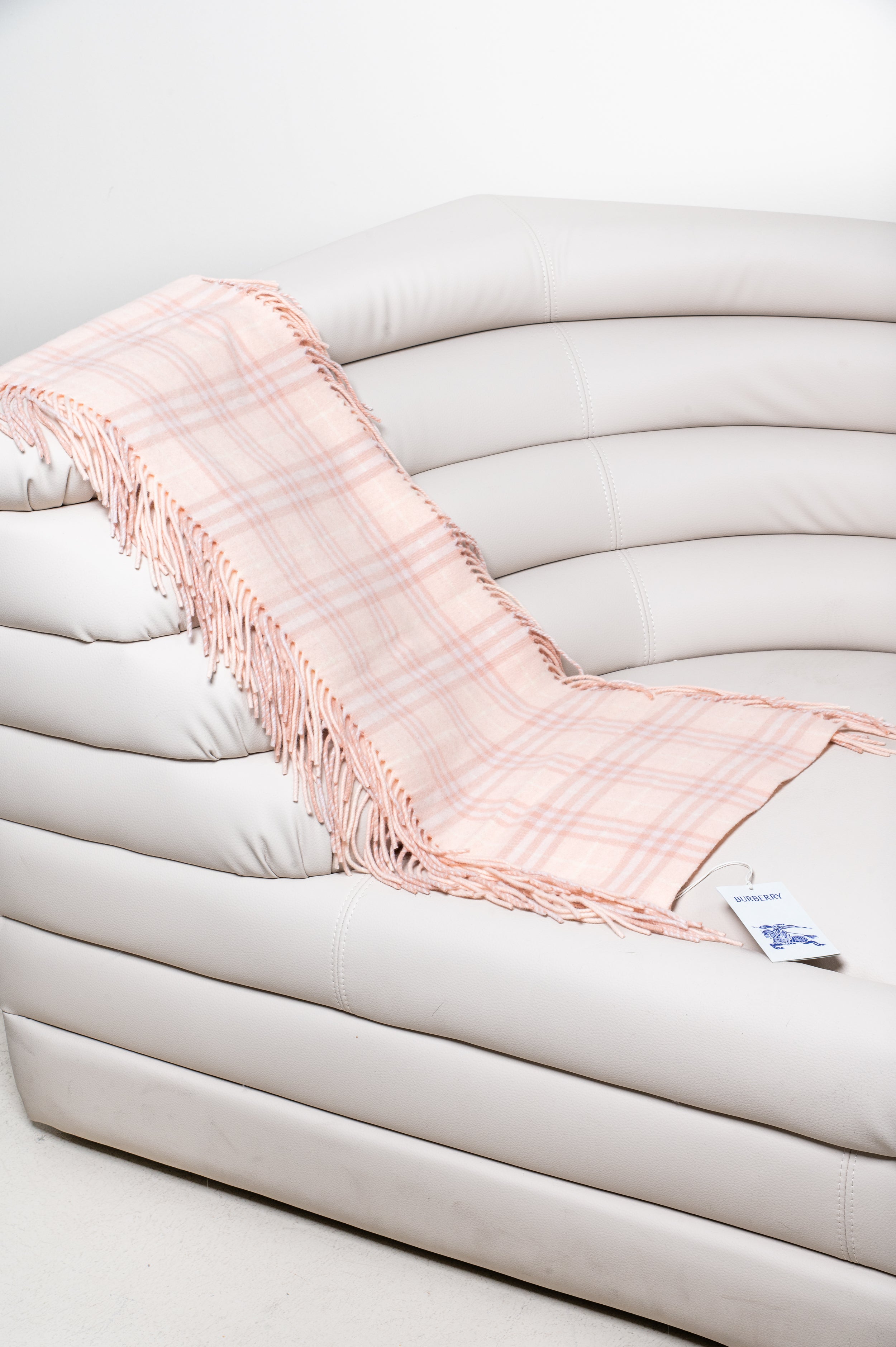 Pink Check Cashmere Happy Scarf