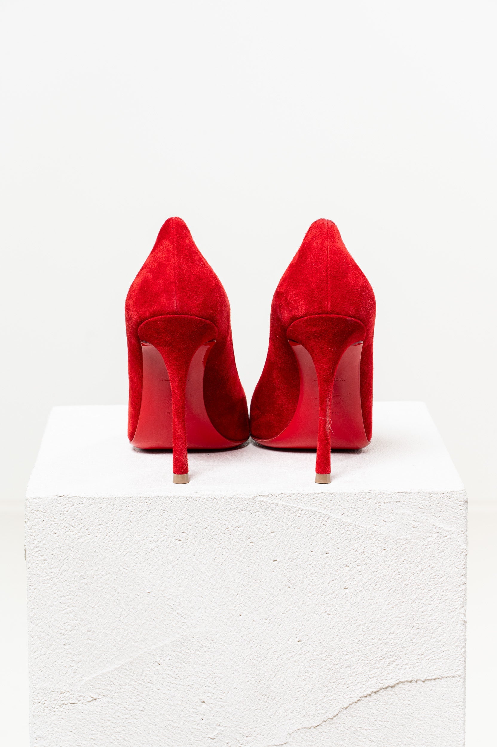 Red Suede Pointed Toe Pump
