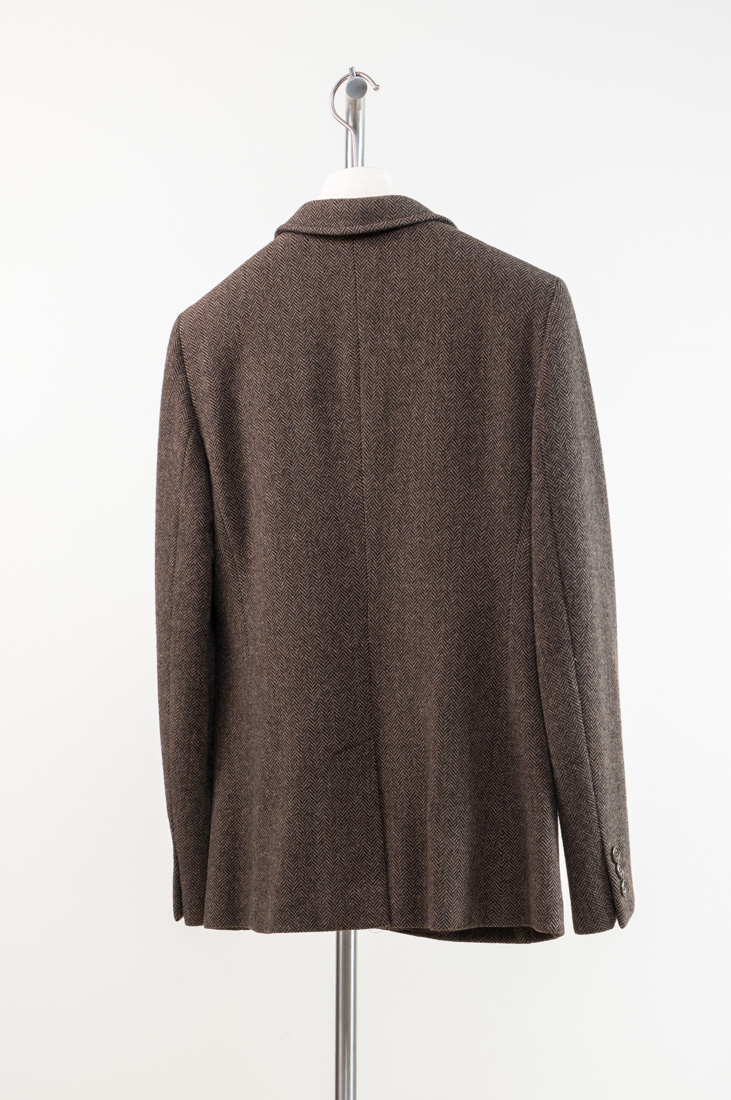 Brown Chevron Print Blazer and Pant Suit Set