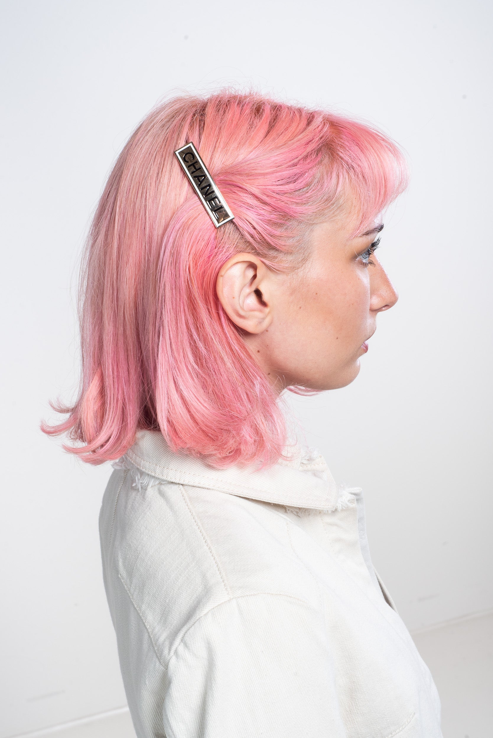 Gold Enamel Embossed Logo Hairclip