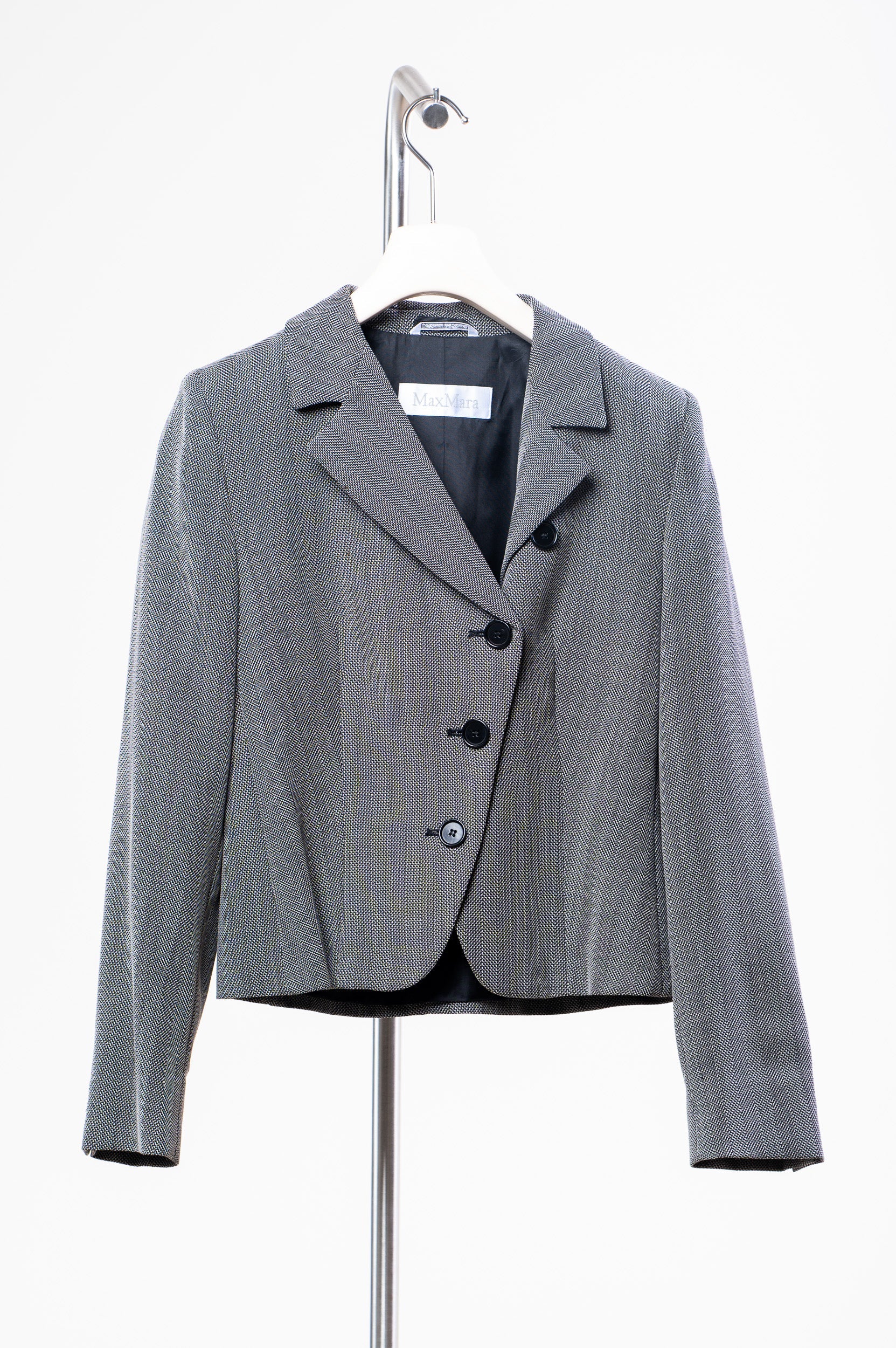 Grey Houndstooth Jacket and Skirt Set