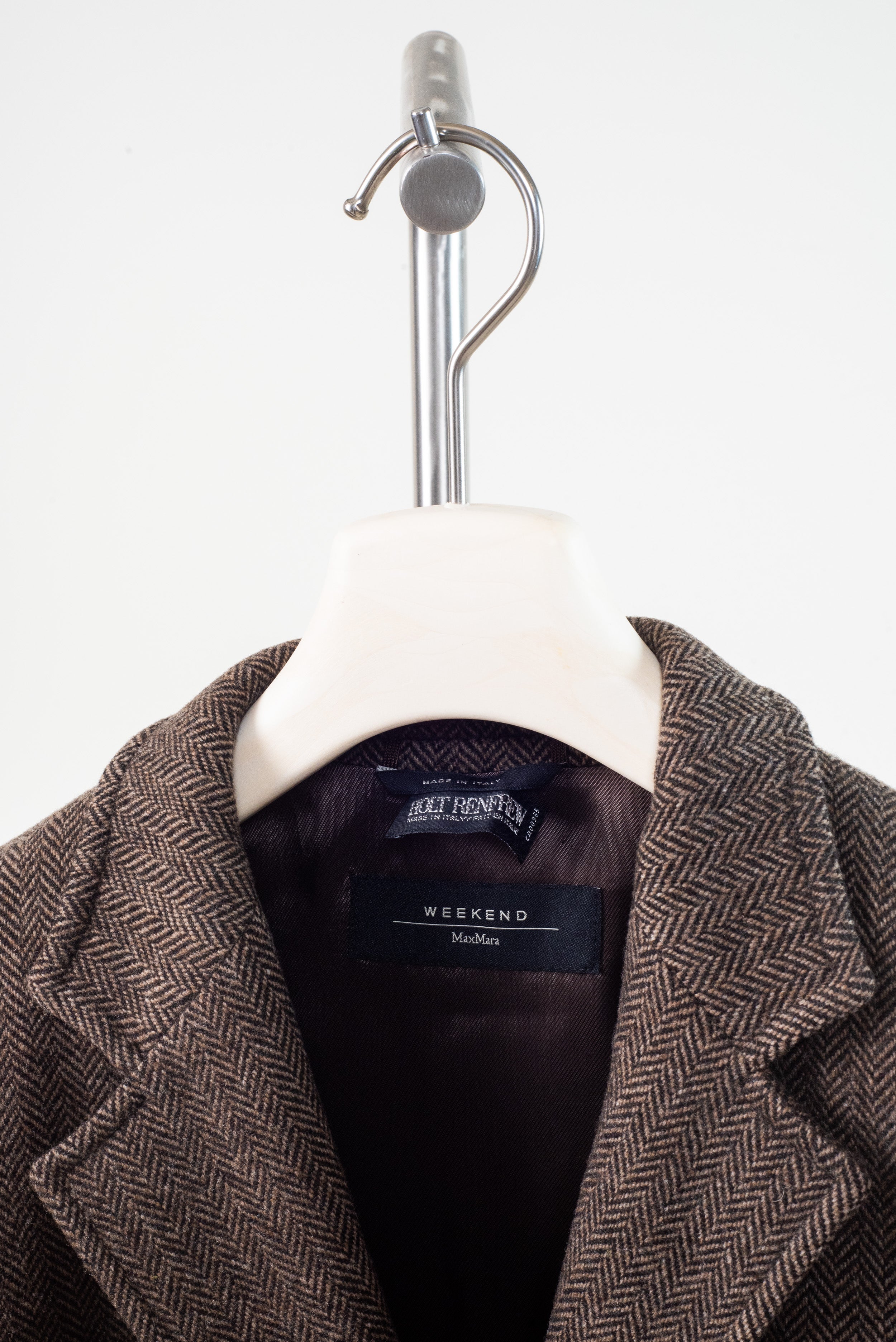 Brown Chevron Print Blazer and Pant Suit Set