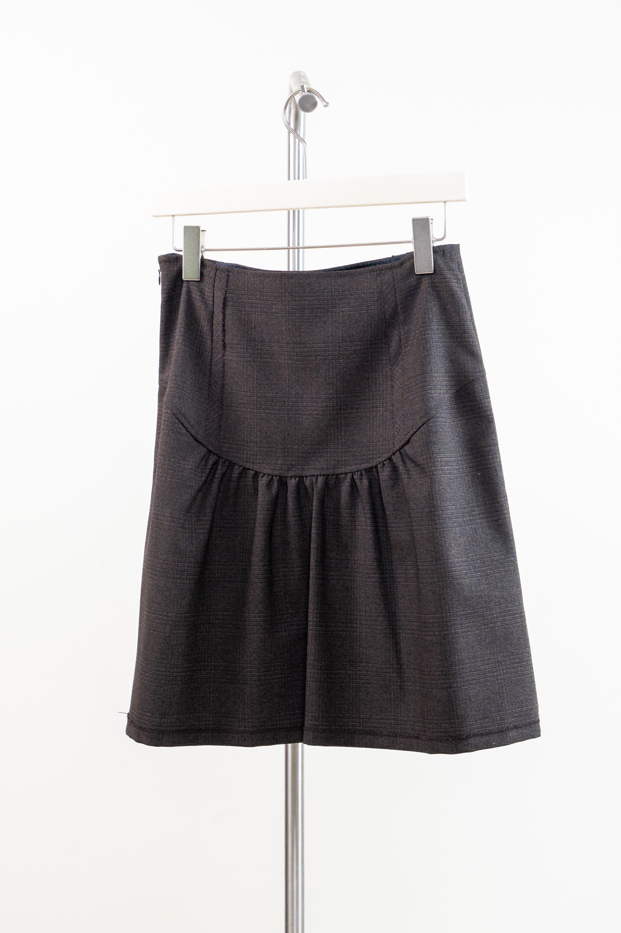 Vintage Brown Drop Waist Mini Skirt