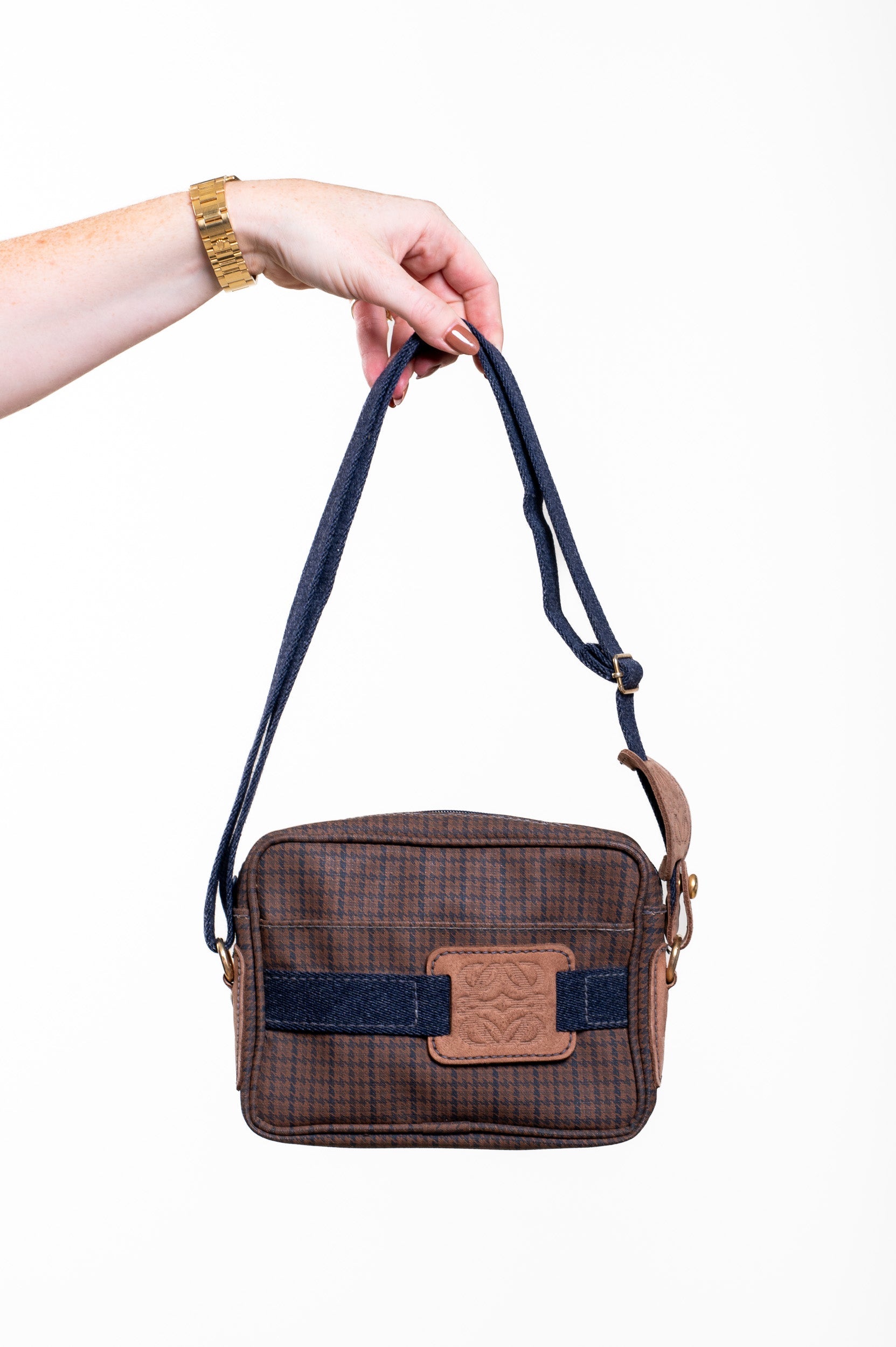 Vintage Anagram Brown/Gold Canvas Shoulder Bag