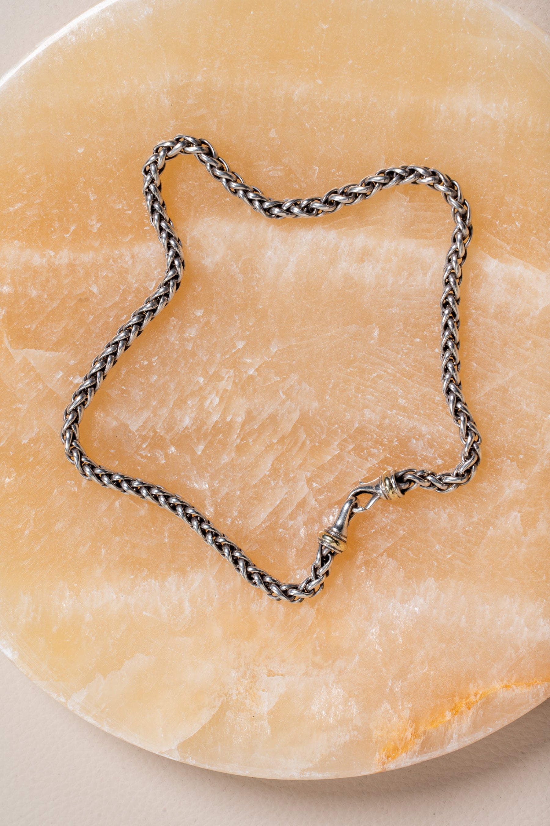 Silver Wheat Link Necklace