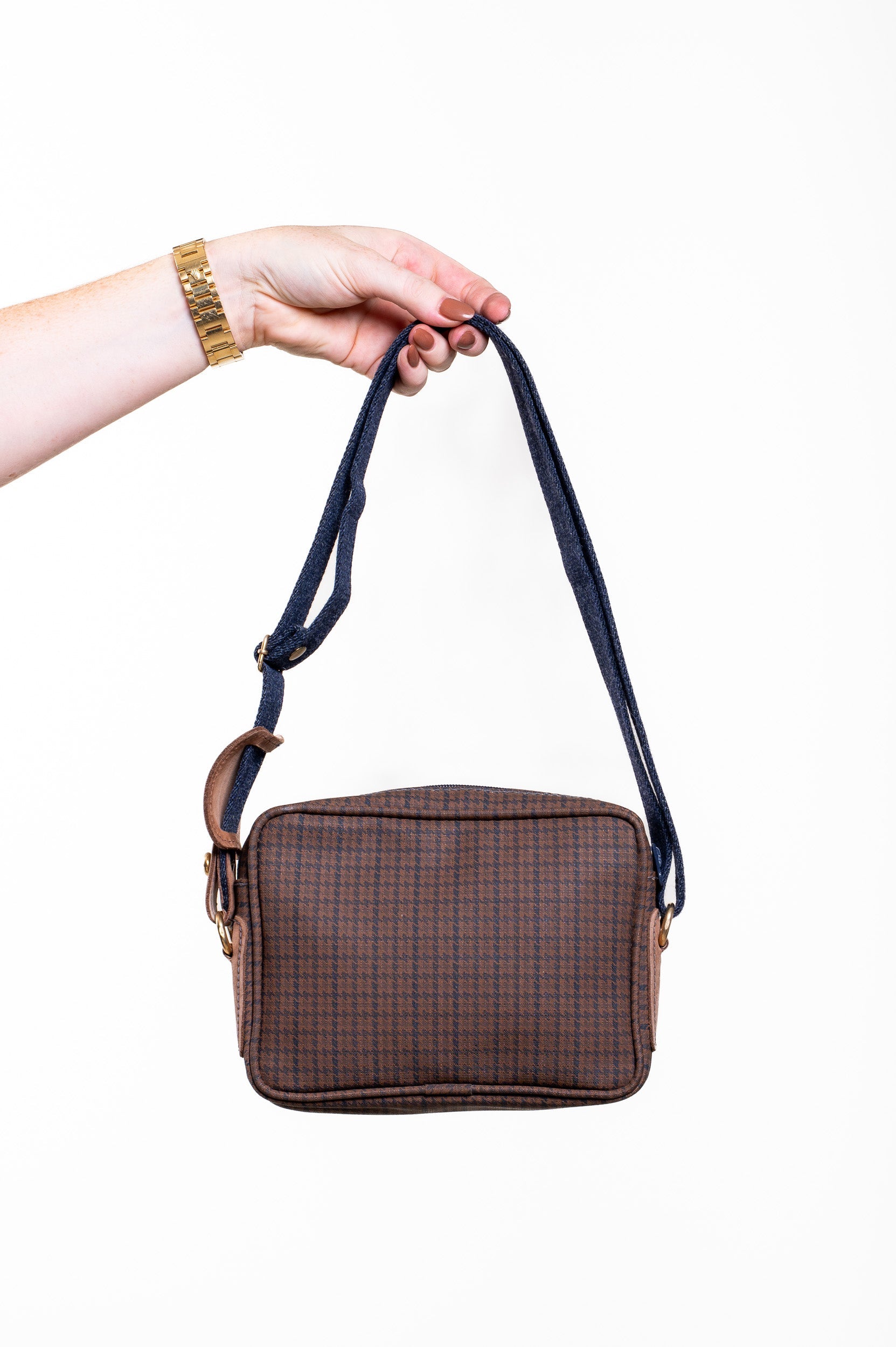 Vintage Anagram Brown/Gold Canvas Shoulder Bag