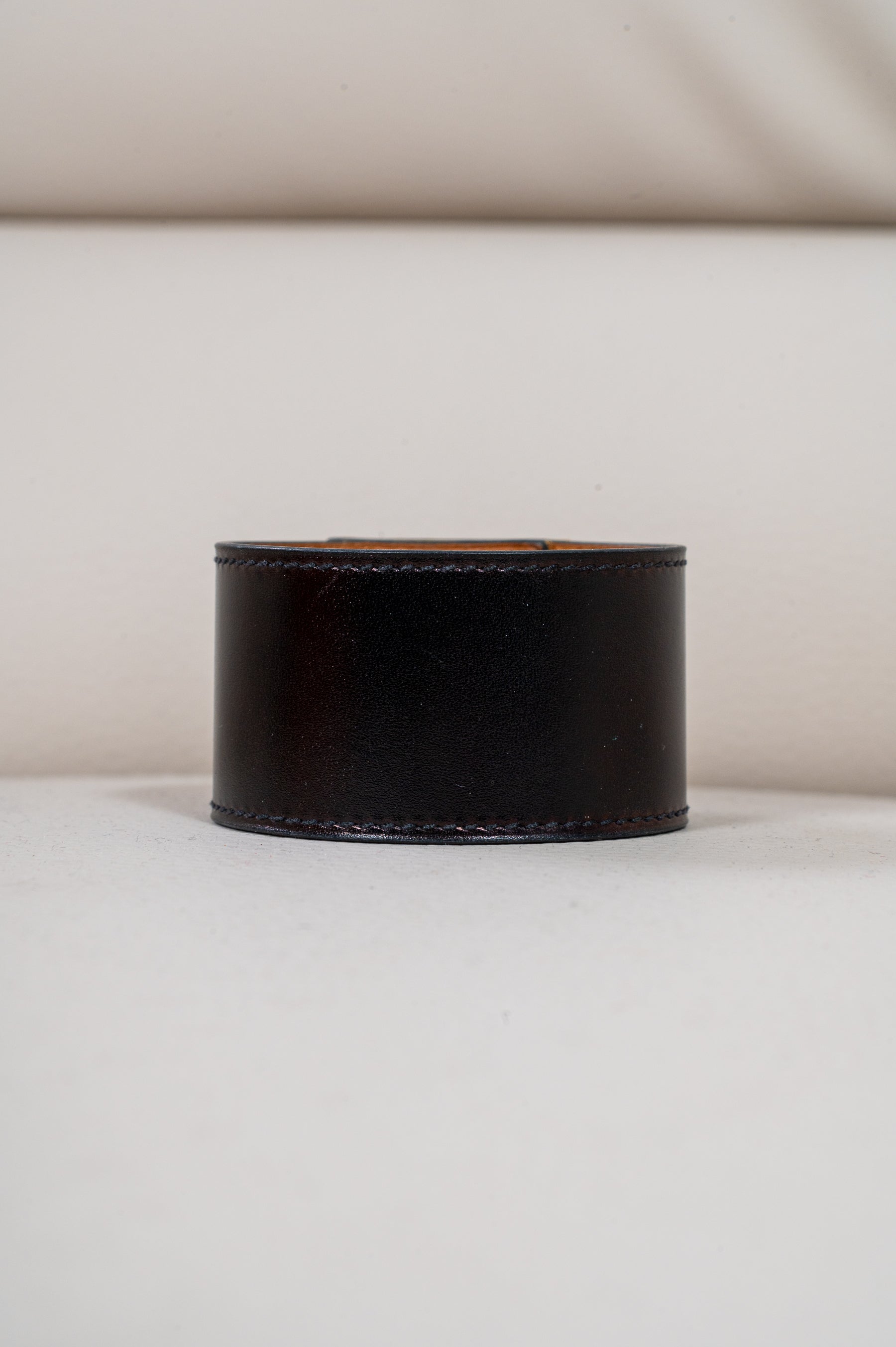 Black Smooth Leather Kelly Dog Bracelet