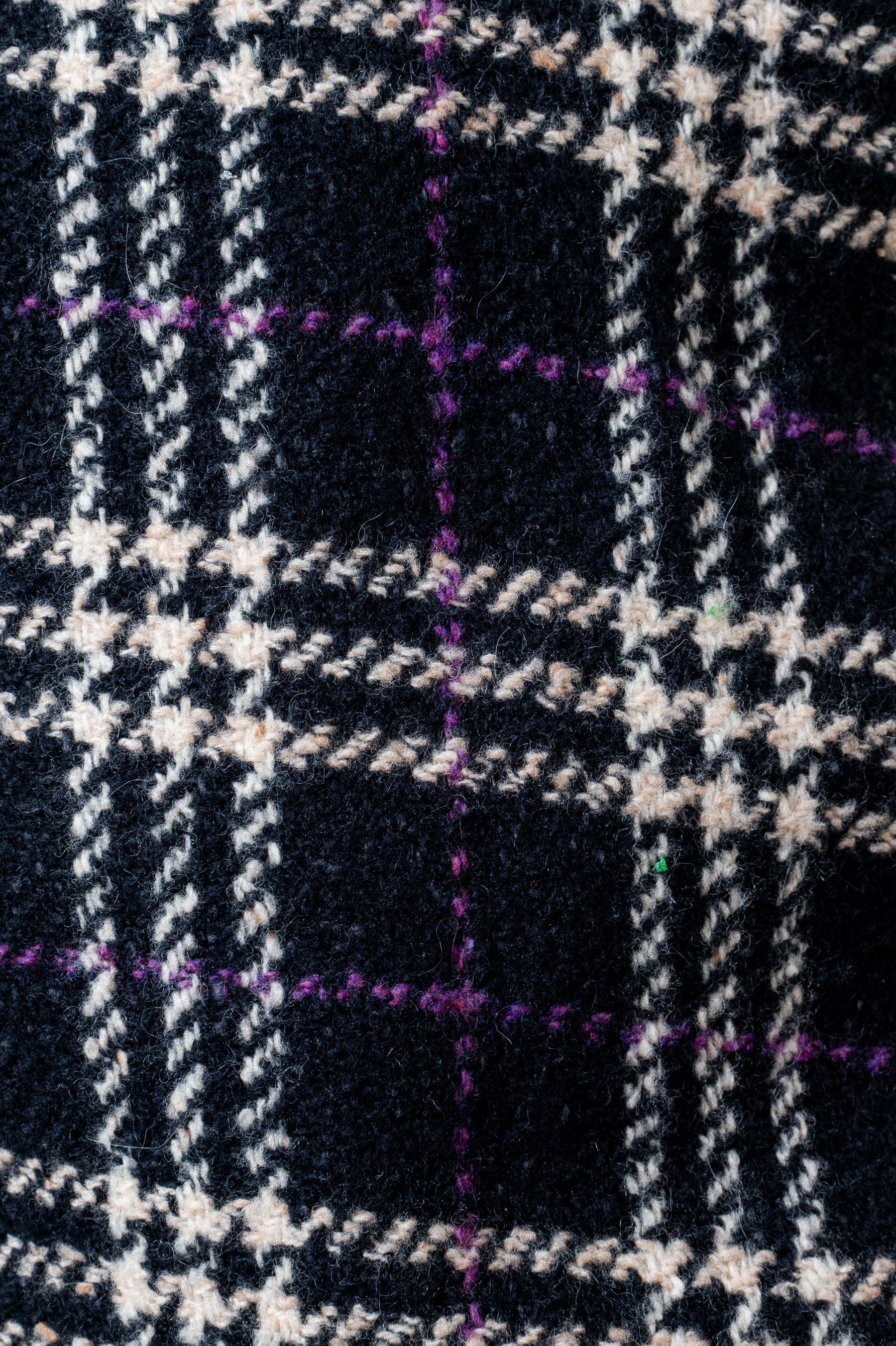 Black & Purple Plaid Print Scarf