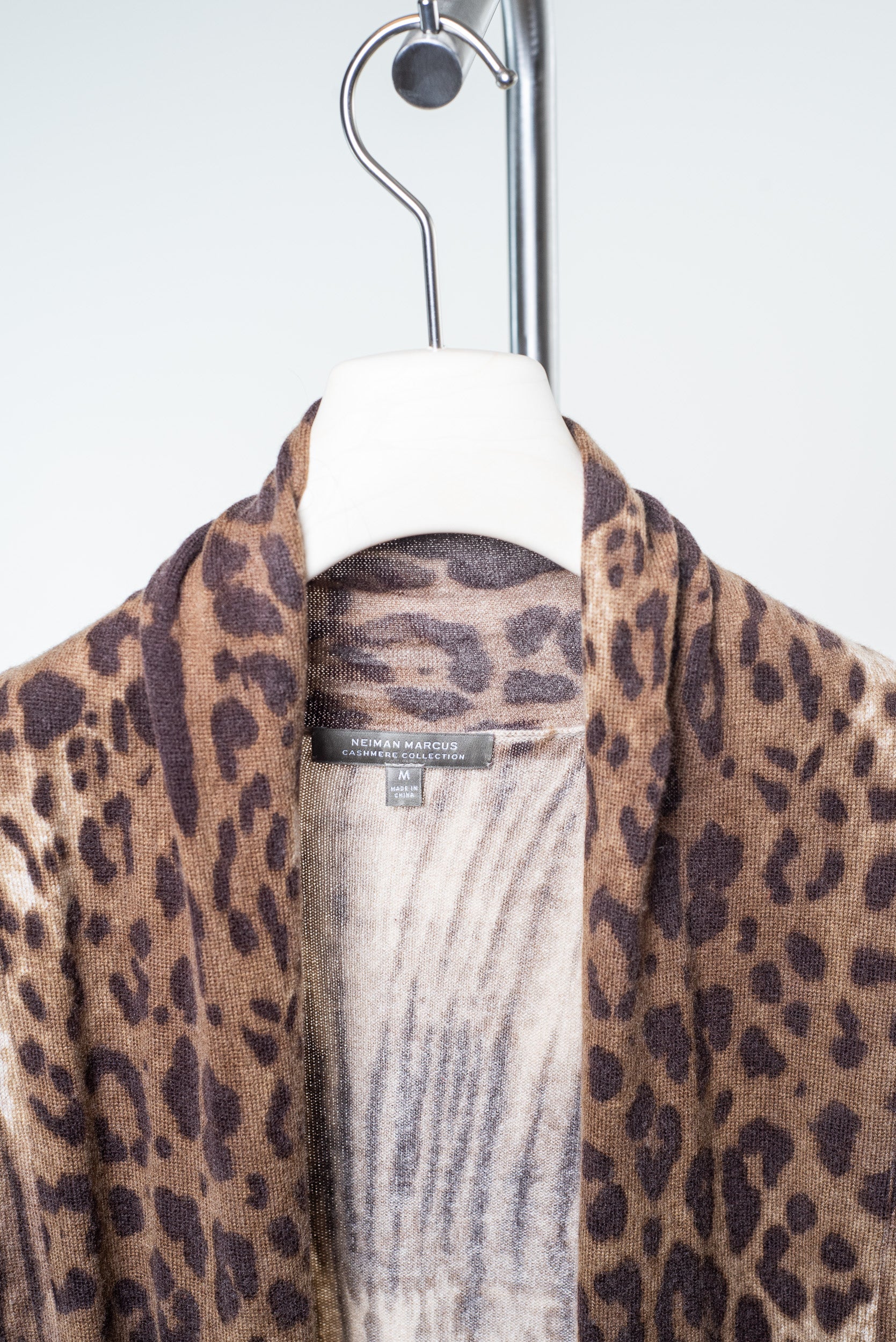 Animal Print Cashmere Cardigan