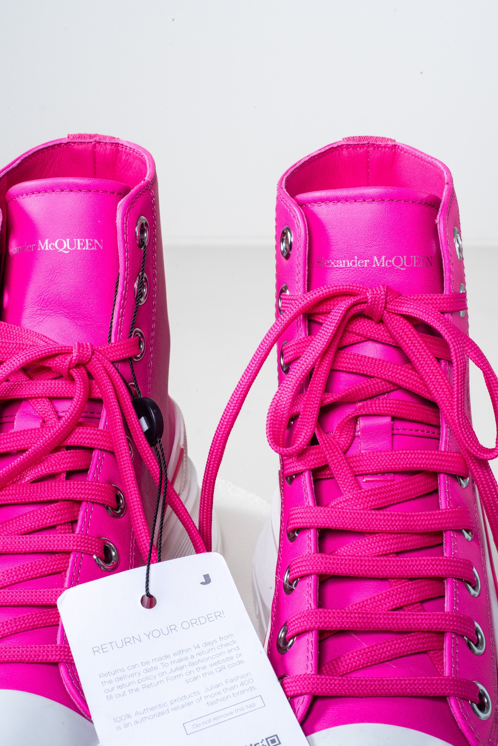 Bright Pink Chunky Platform High Top Sneaker