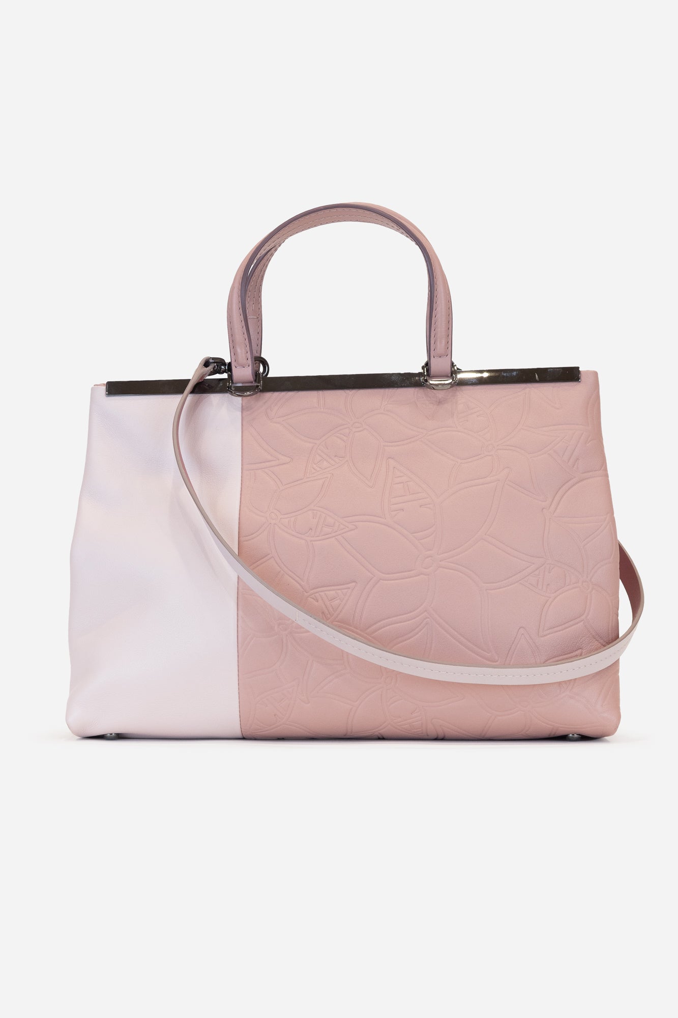 Two Tone Pink Tote Shoulder Crossbody Bag