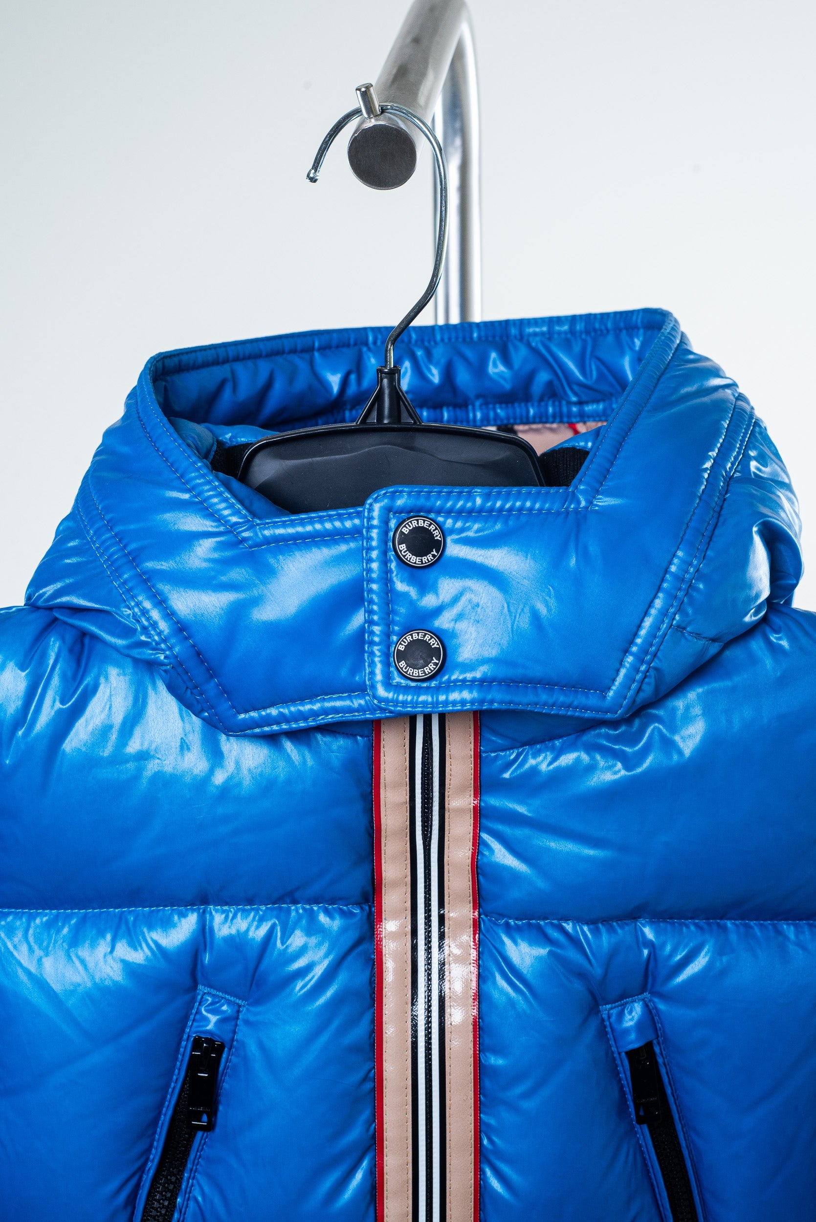 Neon Blue Kids Puffer Jacket Polyamid
