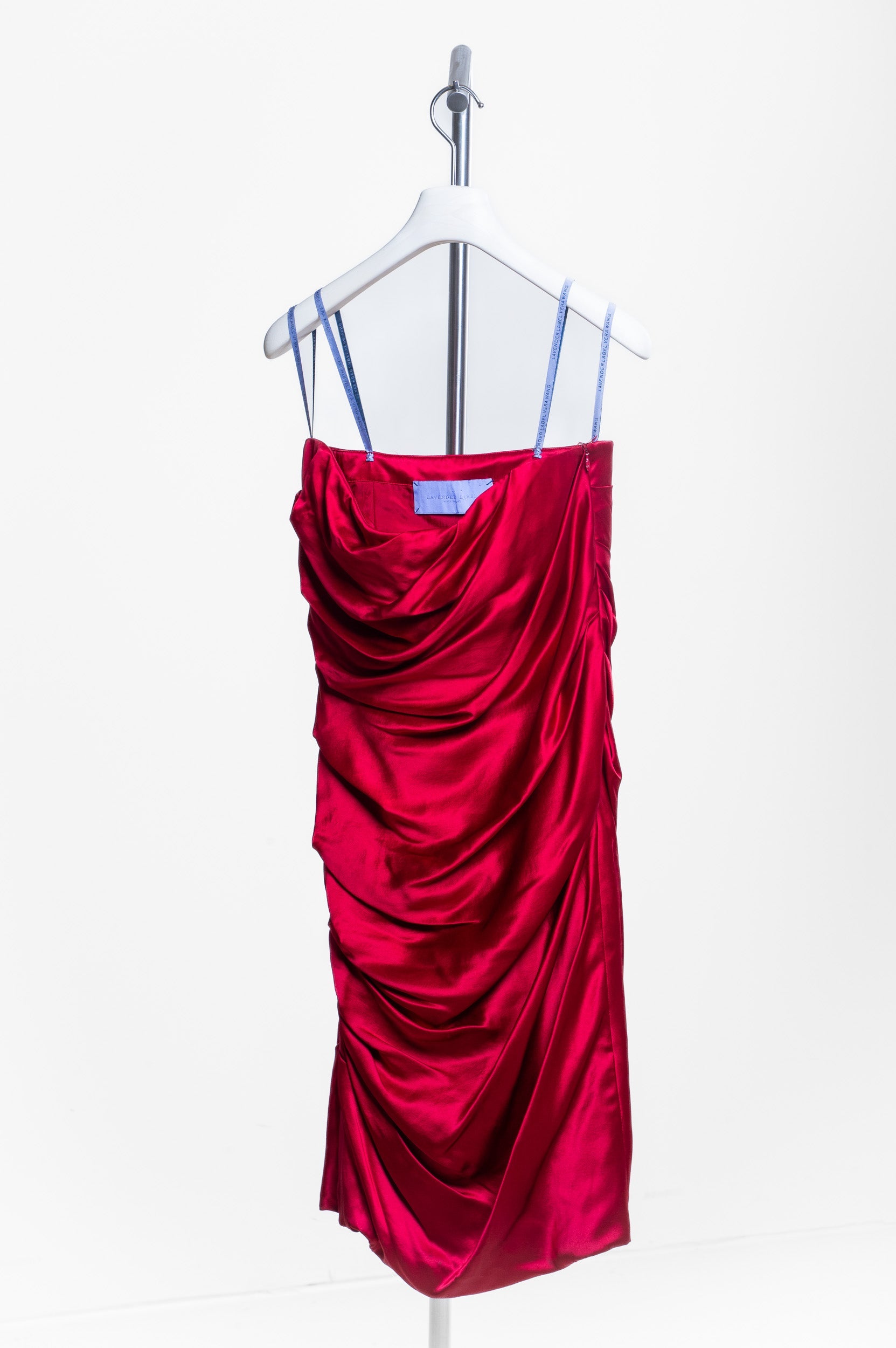 Red Silk Strapless Body Con Dress