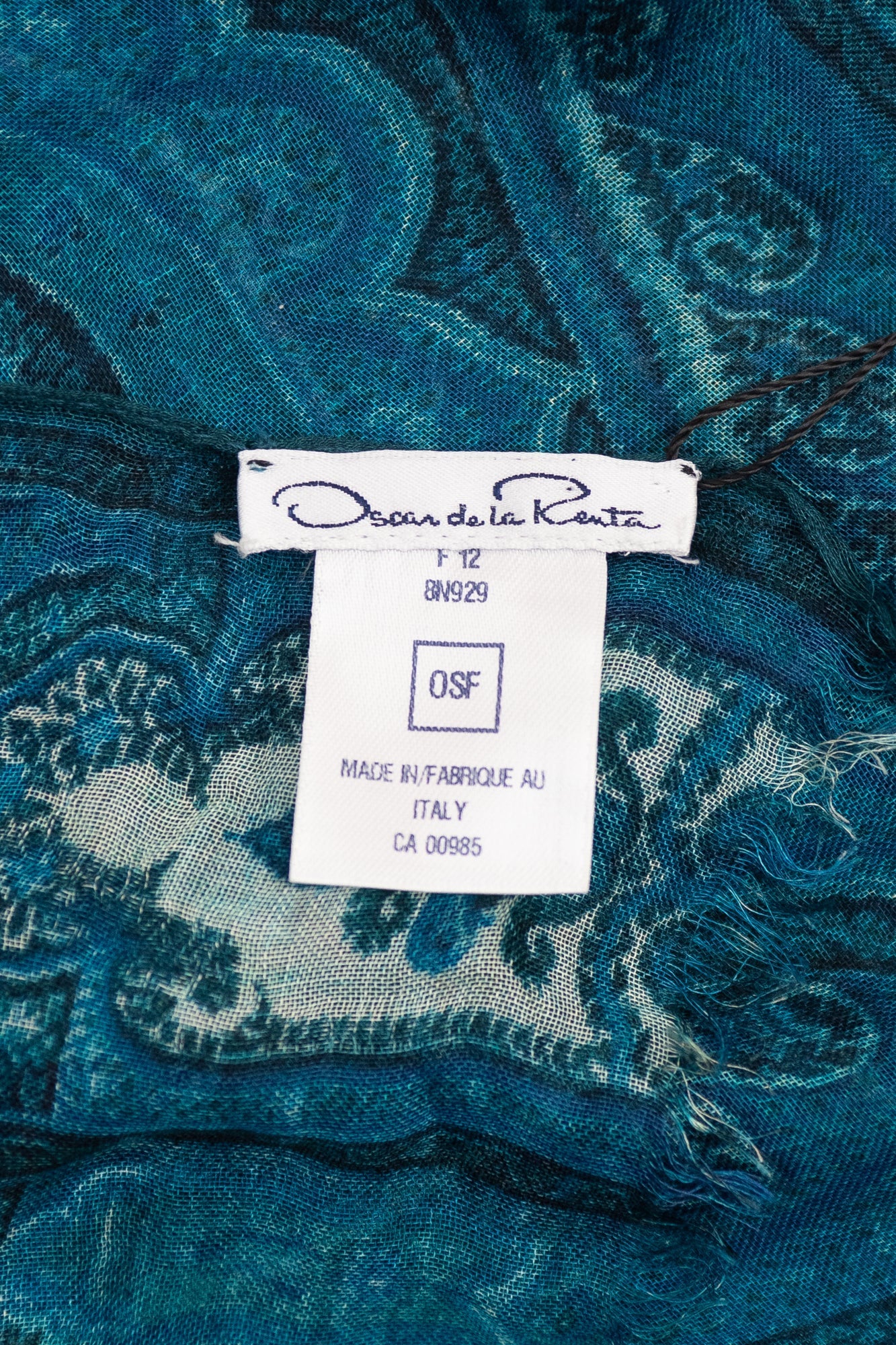 Blue Paisley Sheer Shawl Silk