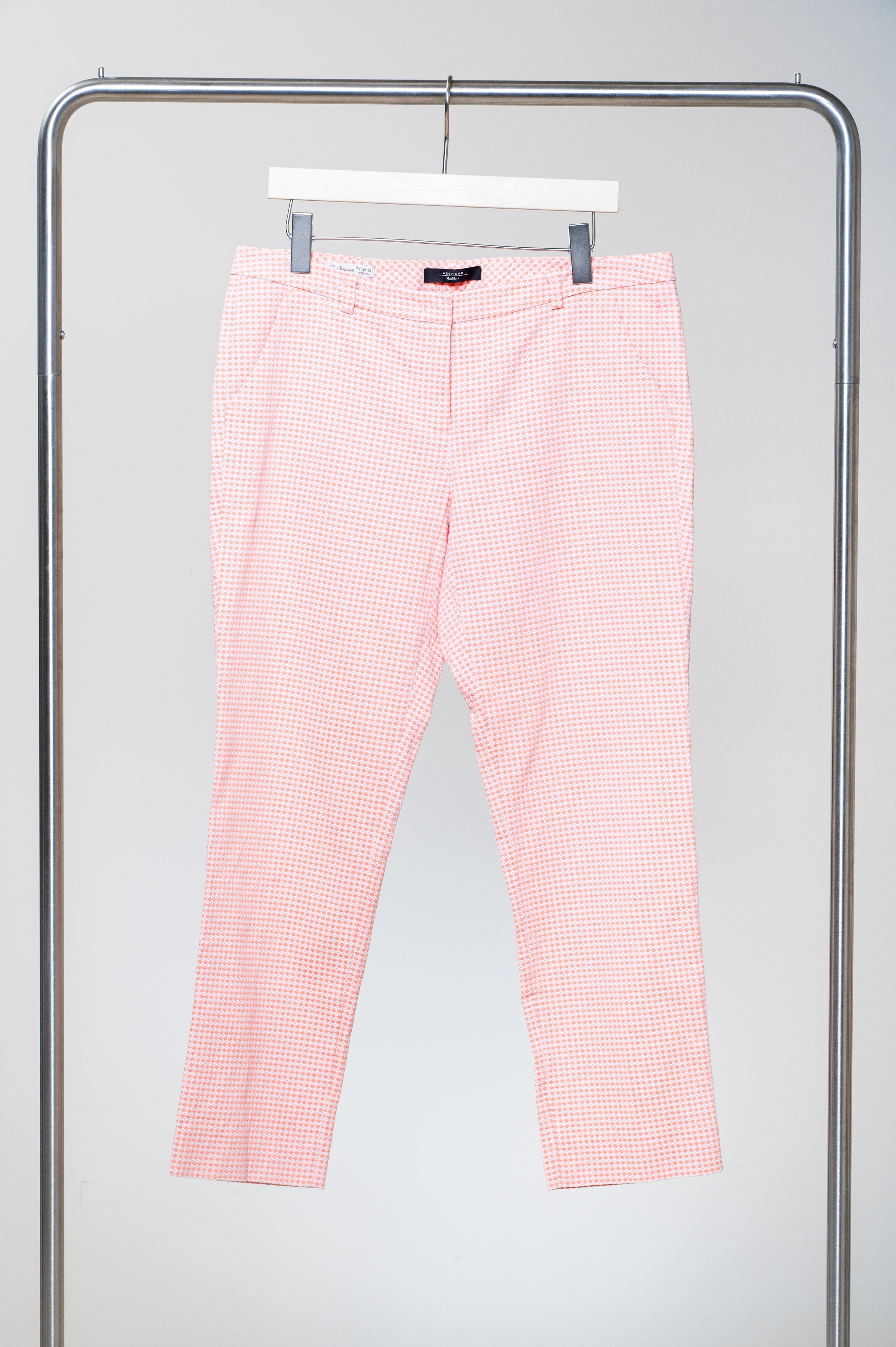 Orange Diamond Pattern Trousers Cotton