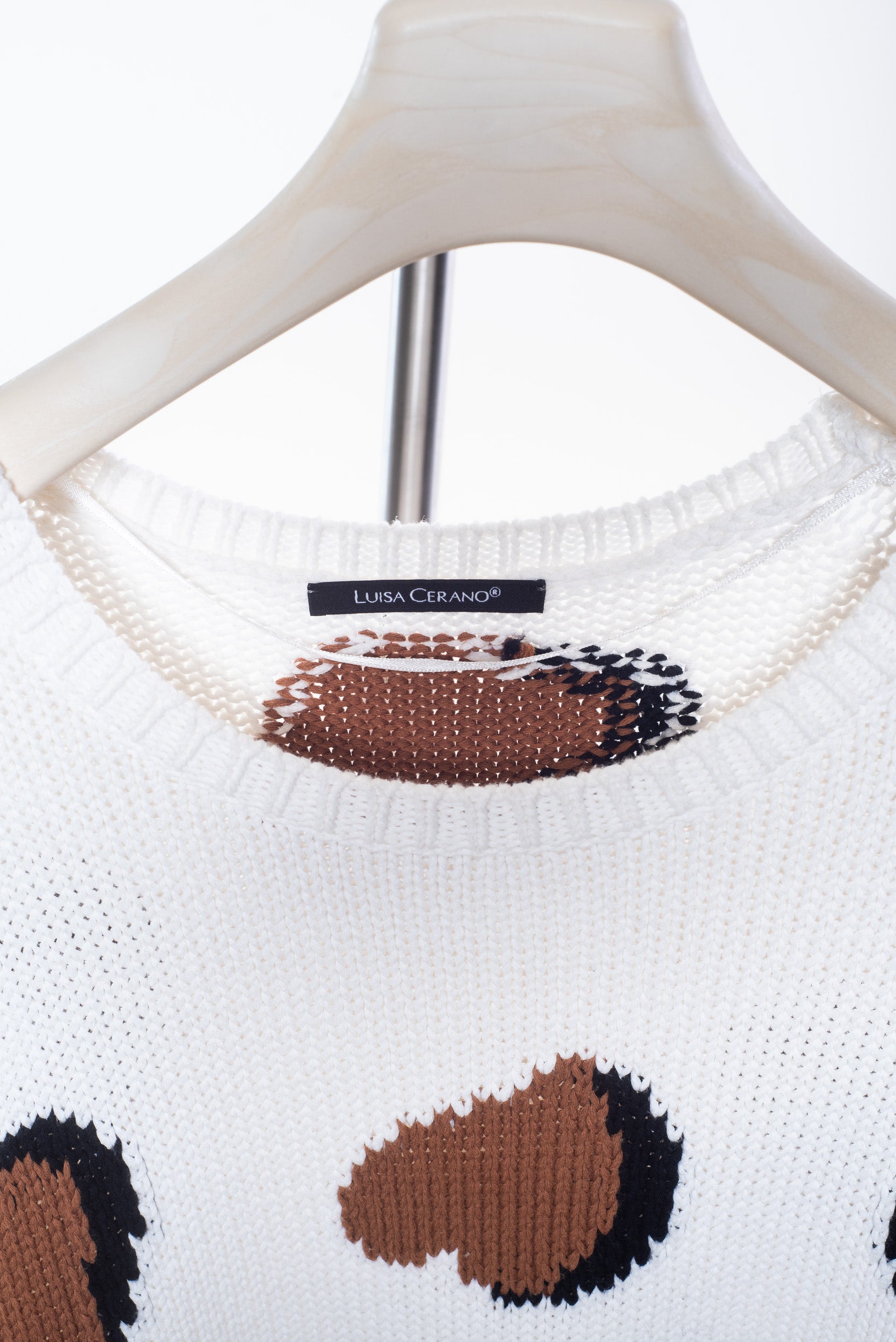 Abstract Dot Print Knit Sweater