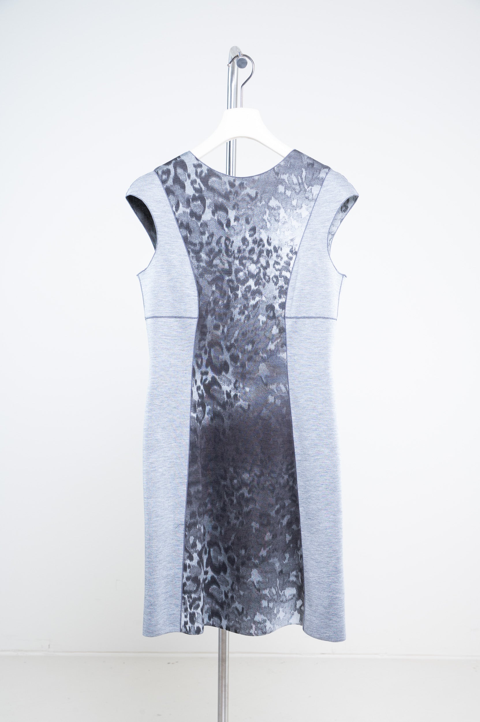 Grey animal print neoprene dress