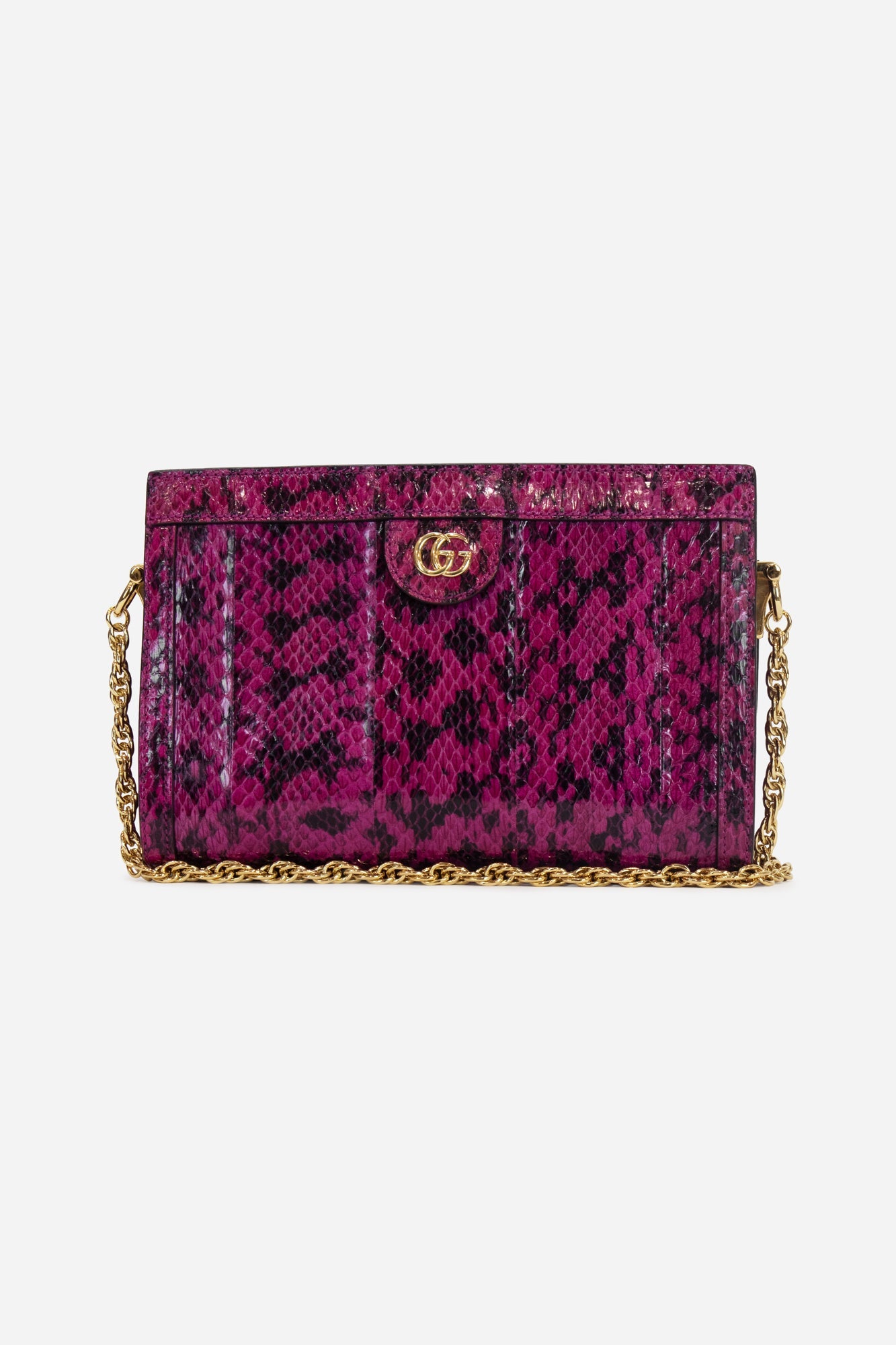 Pink Snakeskin Ophidia Small Shoulder Bag