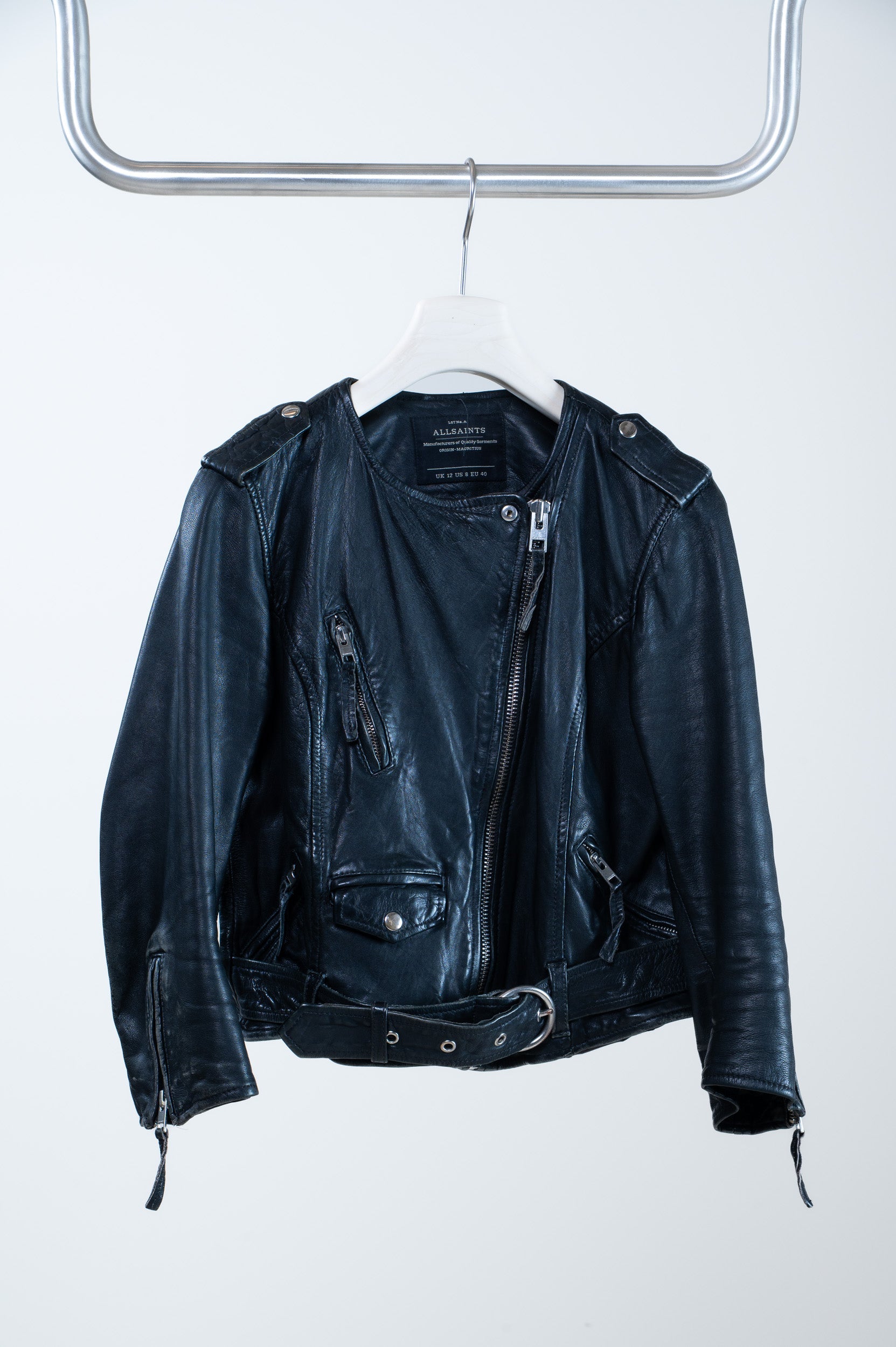 Cropped Riley Moto Leather Jacket