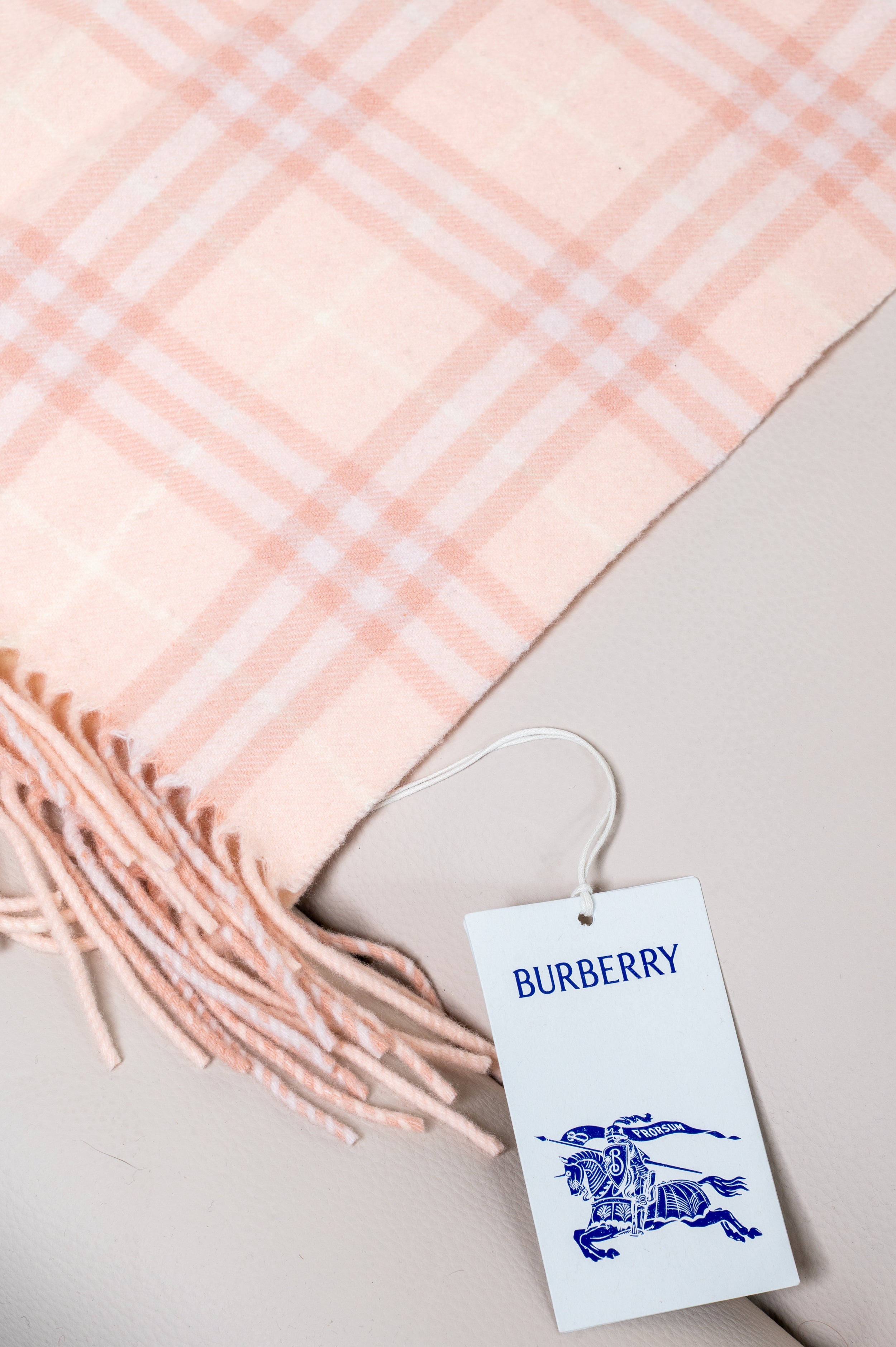 Pink Check Cashmere Happy Scarf