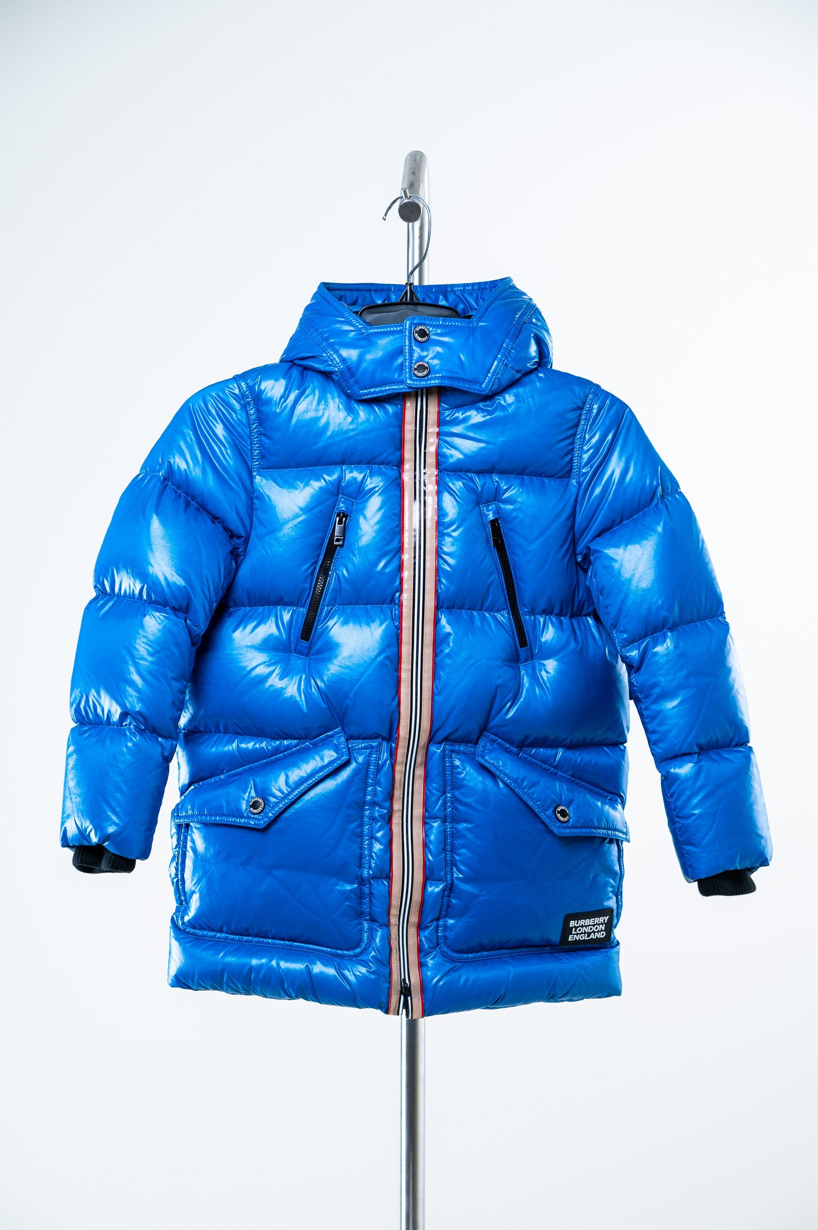 Neon Blue Kids Puffer Jacket Polyamid
