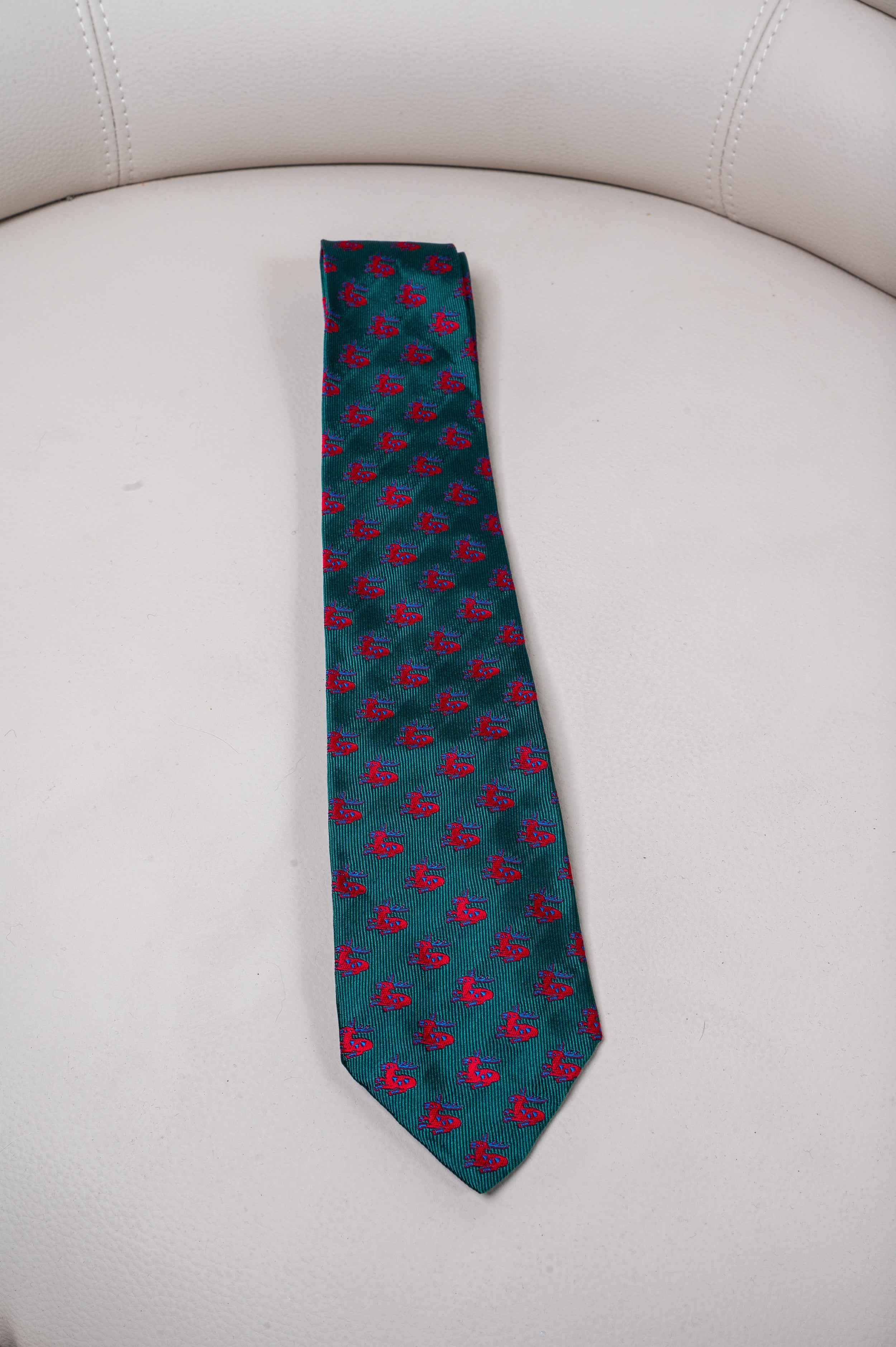 Green & Pink Printed Tie