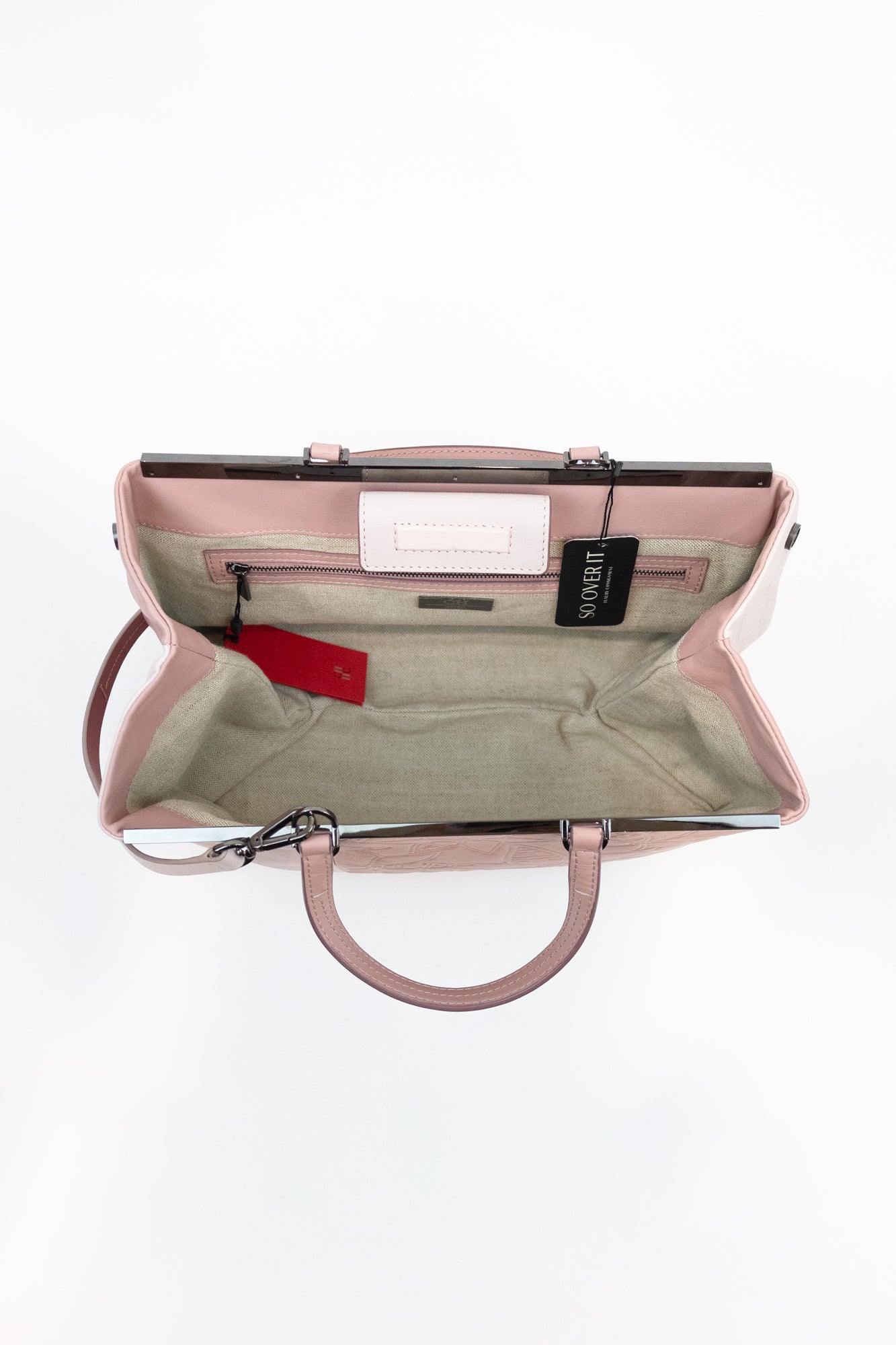 Two Tone Pink Tote Shoulder Crossbody Bag