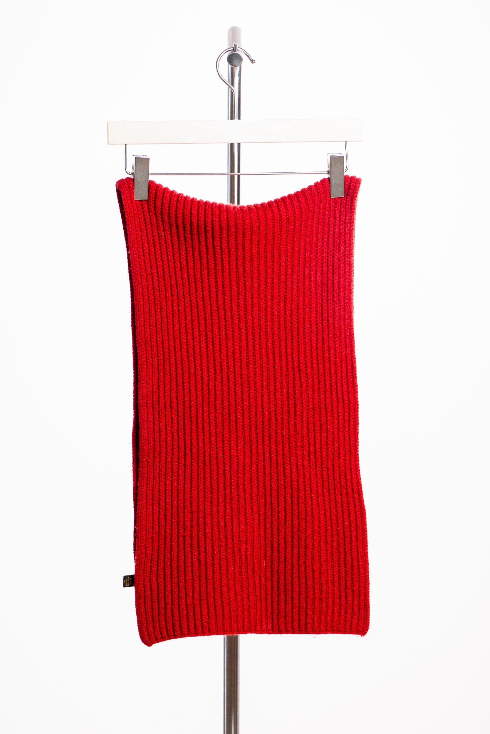 Vintage Red Ribbed Cashmere Scarf