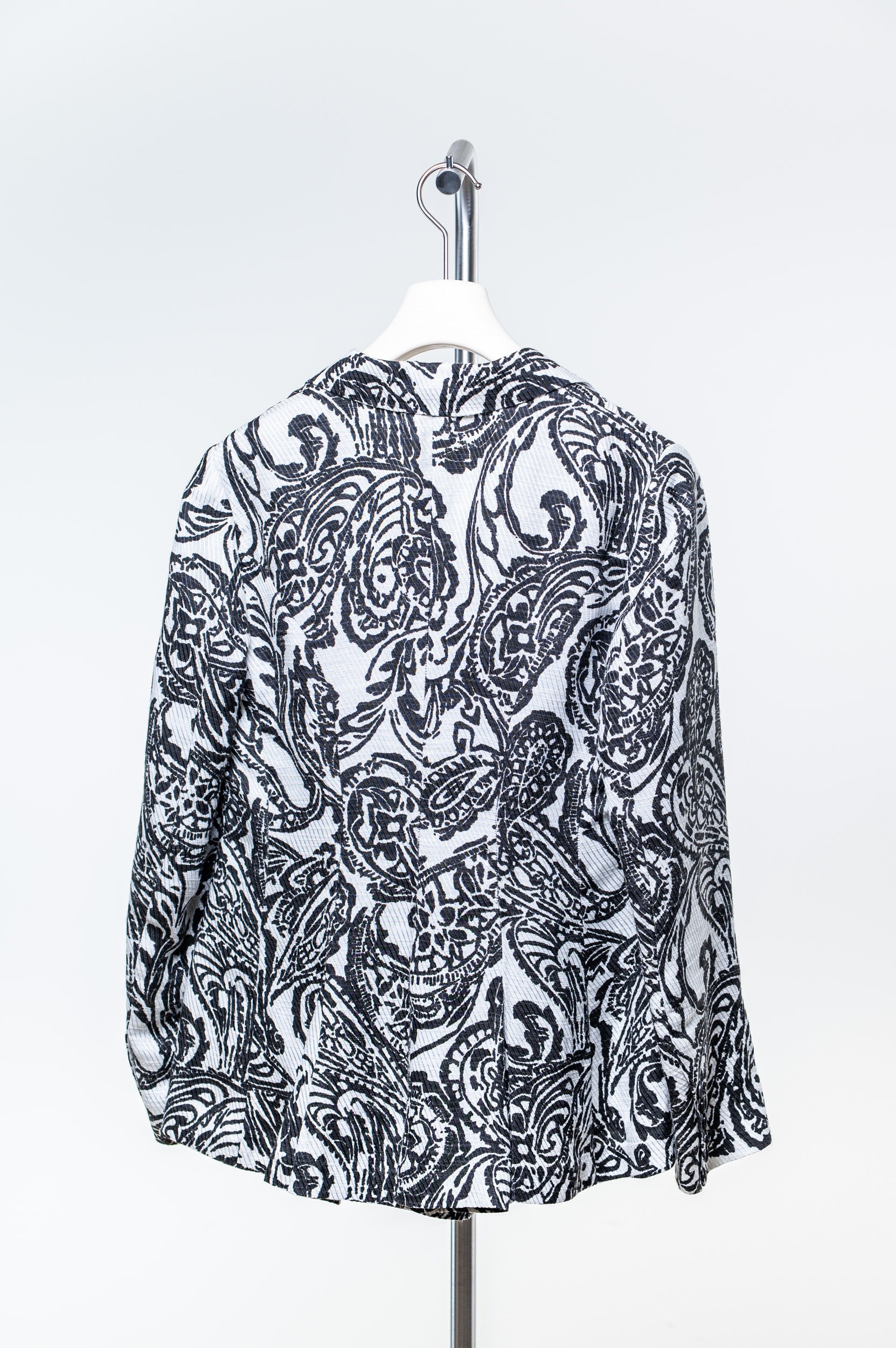 Vintage Black and White Printed Blazer