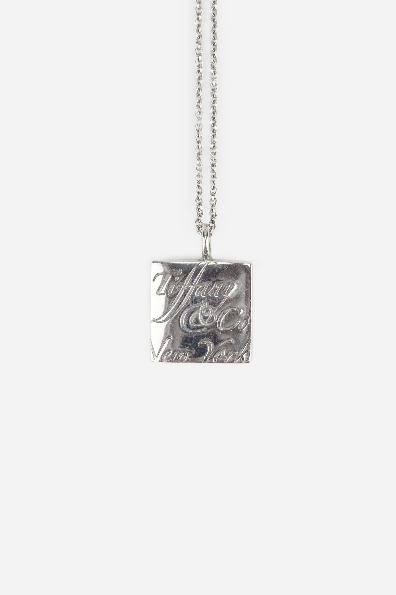 Silver Love Notes Square Pendant Necklace