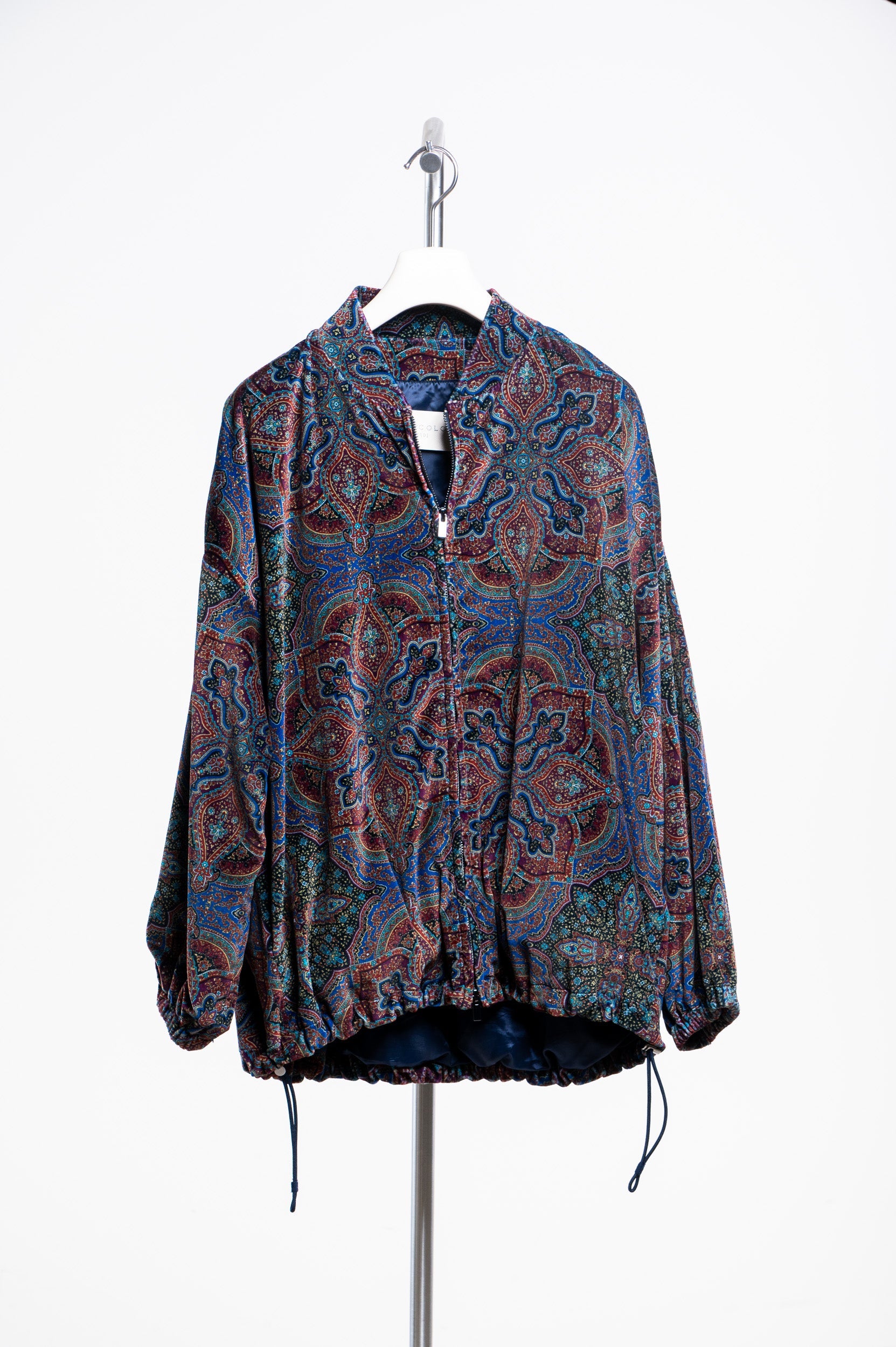 Dark Velvet Printed Bomber Jacket