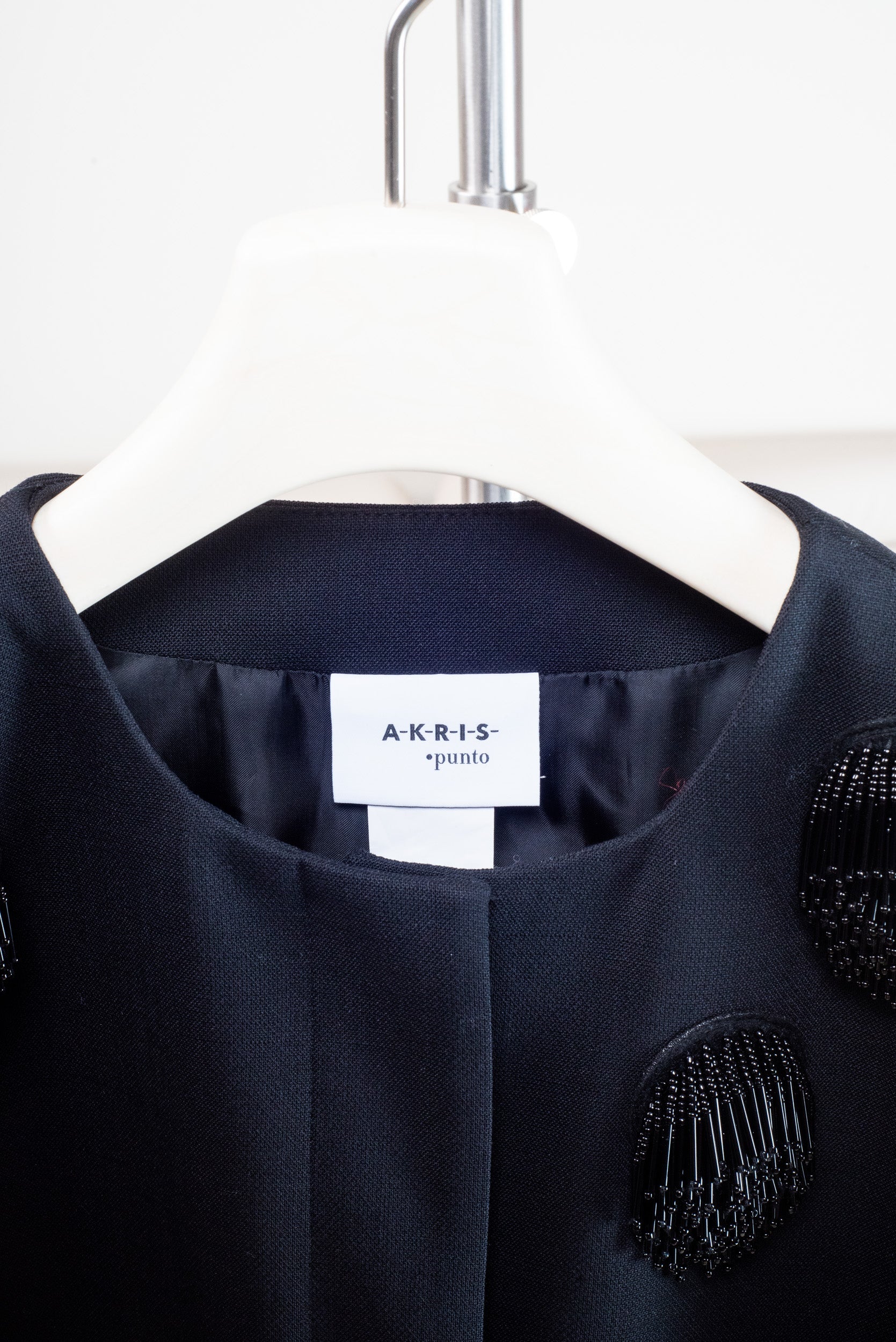 Black Punto Tassel Dot Crop Jacket