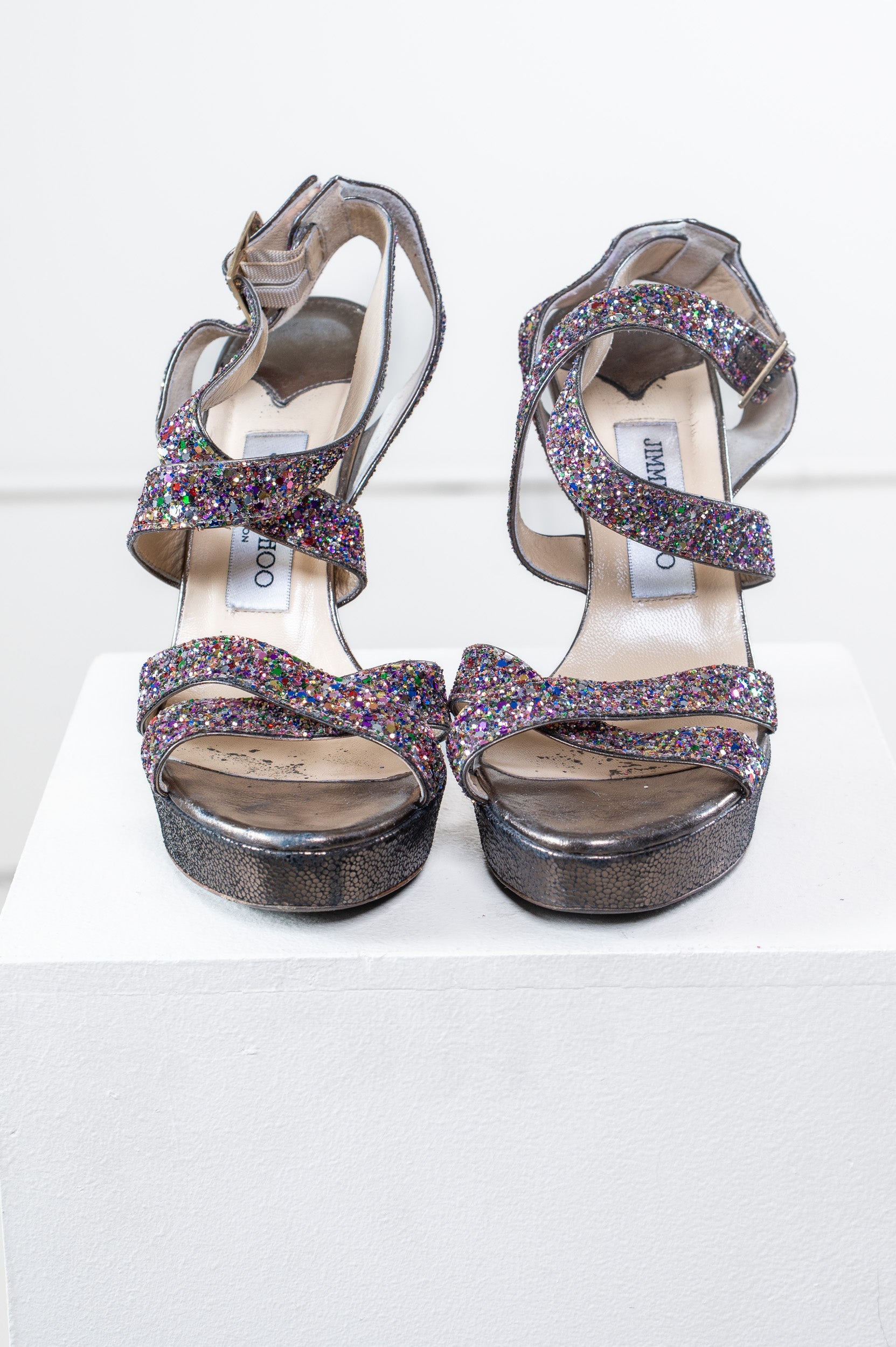 Platform Sparkle Strap Heel