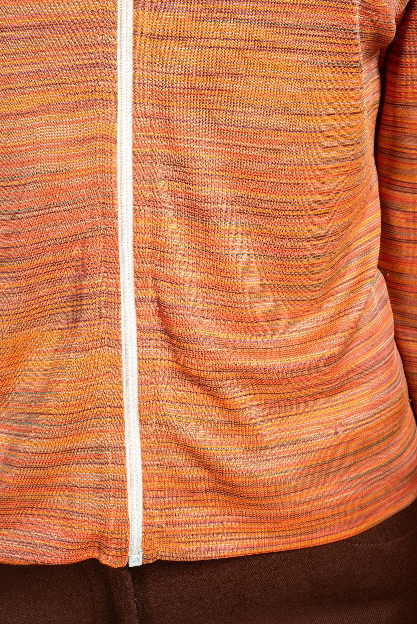 Vintage Orange Collared Zip Up Shirt