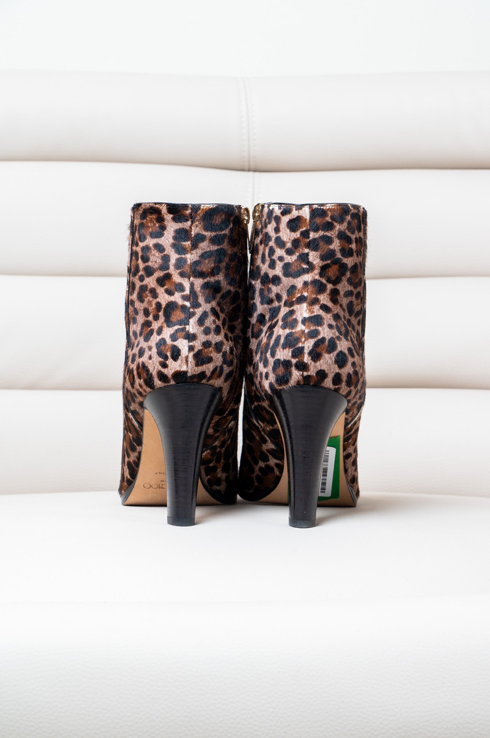 Leopard Horsehair High Heel Bootie