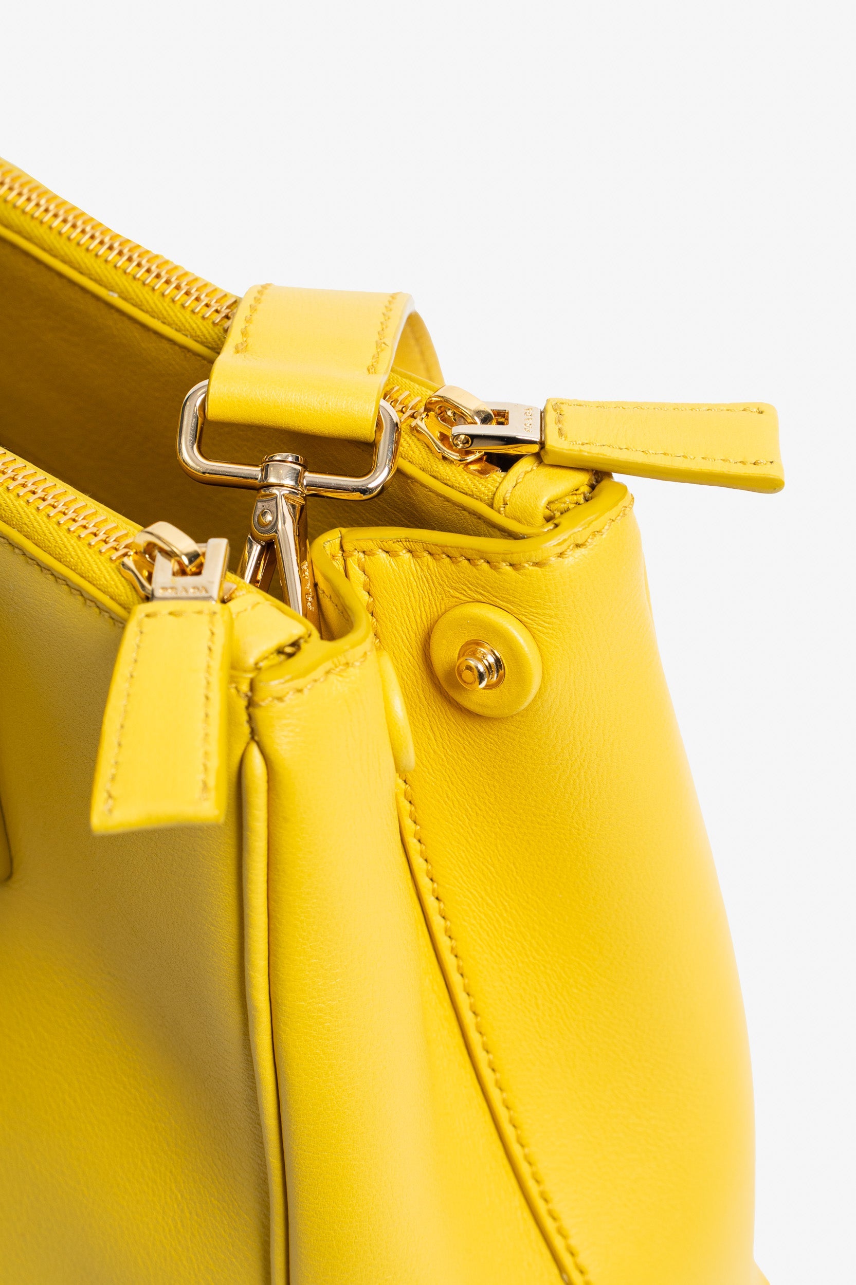 Sunny Yellow Large Galleria Leather Tote Bag w/ Crossbody/Shoulder Strap