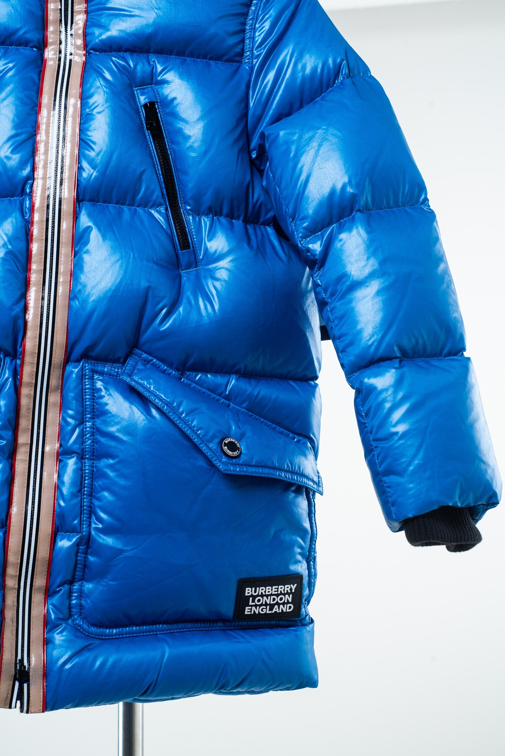 Neon Blue Kids Puffer Jacket Polyamid