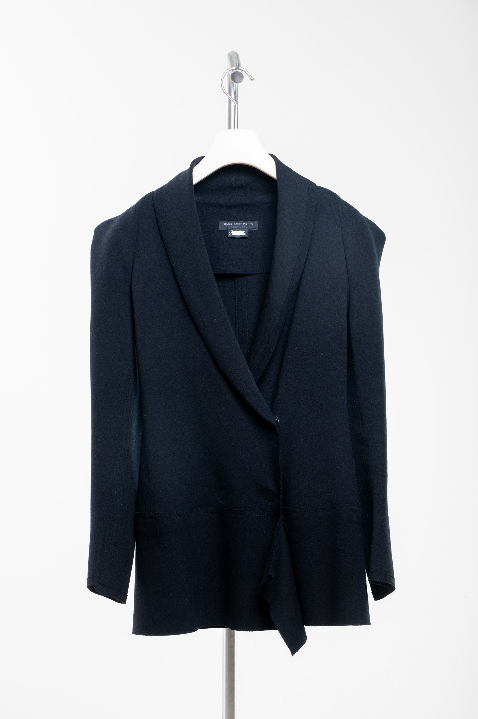 Black Double Breasted Button-Up Blazer