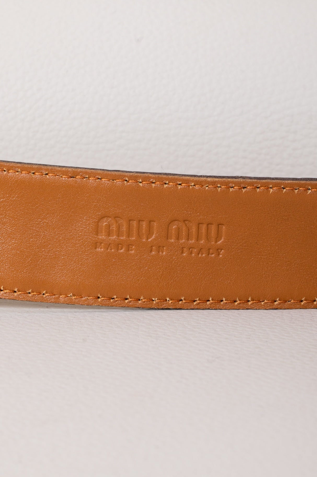 Brown Embossed Leather Belt