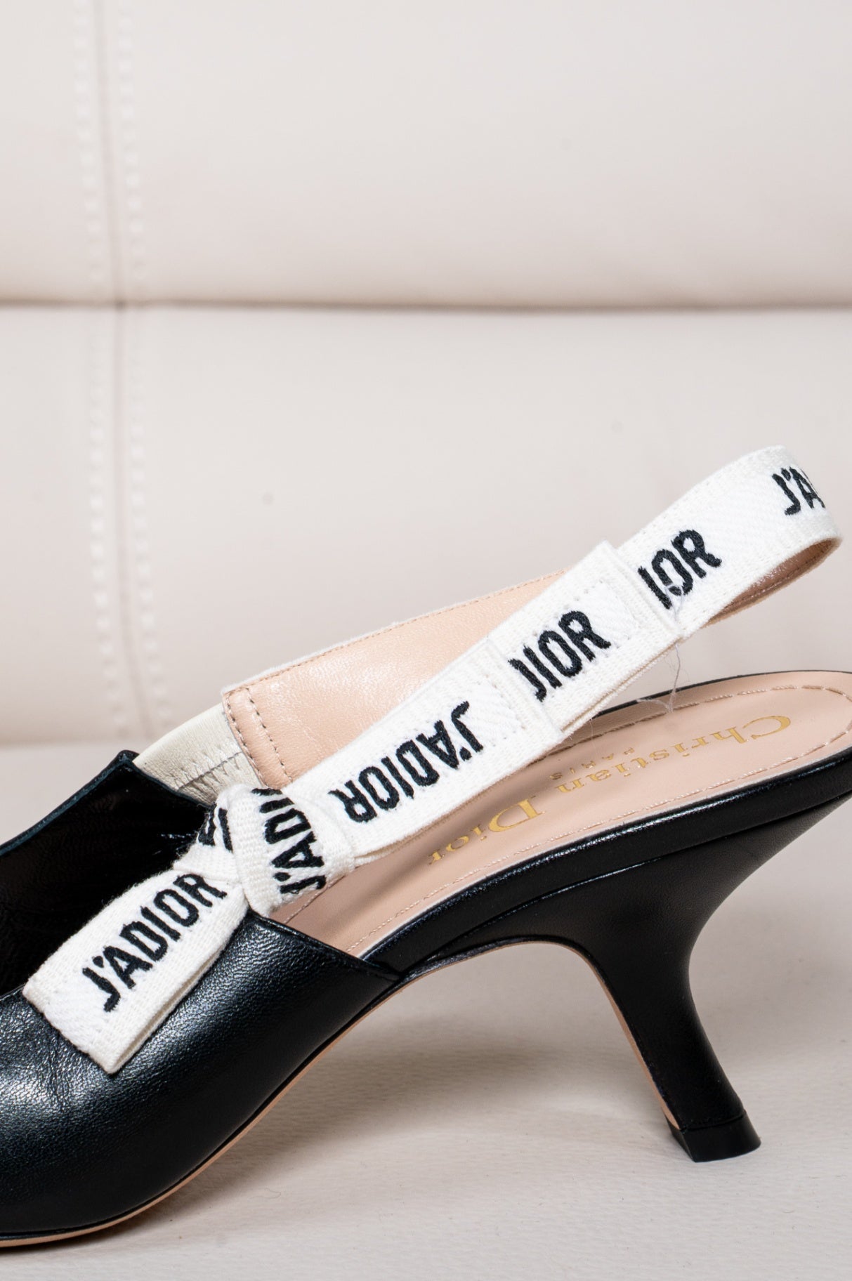 Black J'adior Slingback Leather Pump