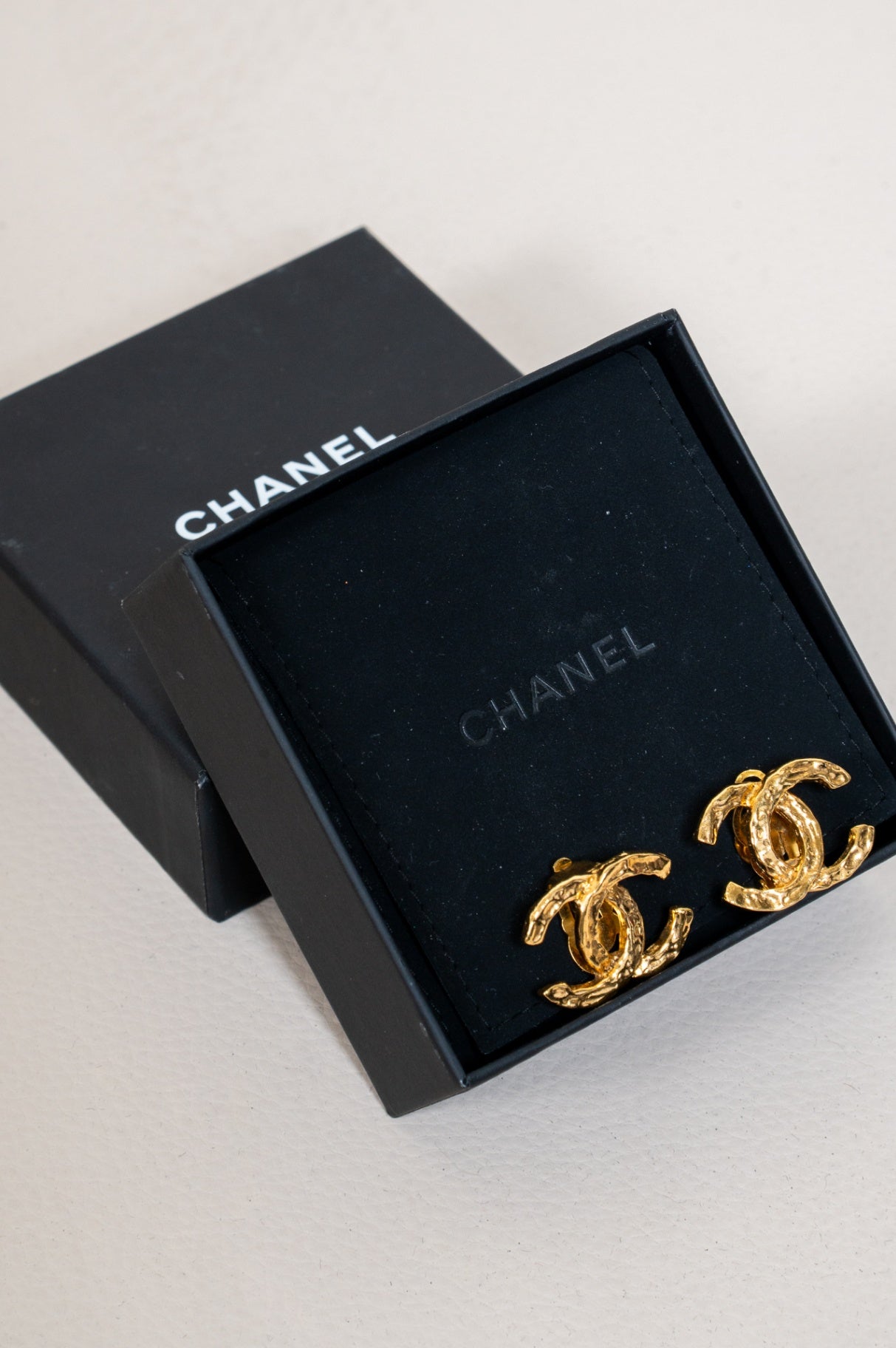 Vintage CC Gold Clip On Earrings