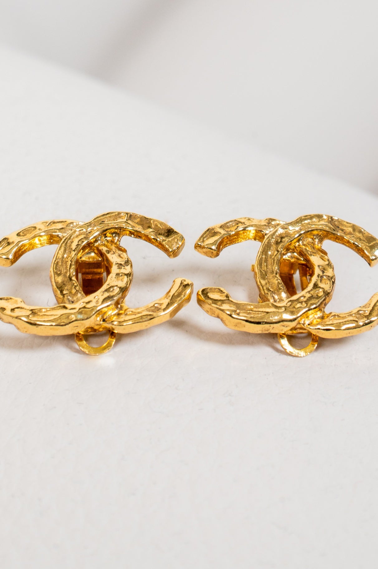 Vintage CC Gold Clip On Earrings