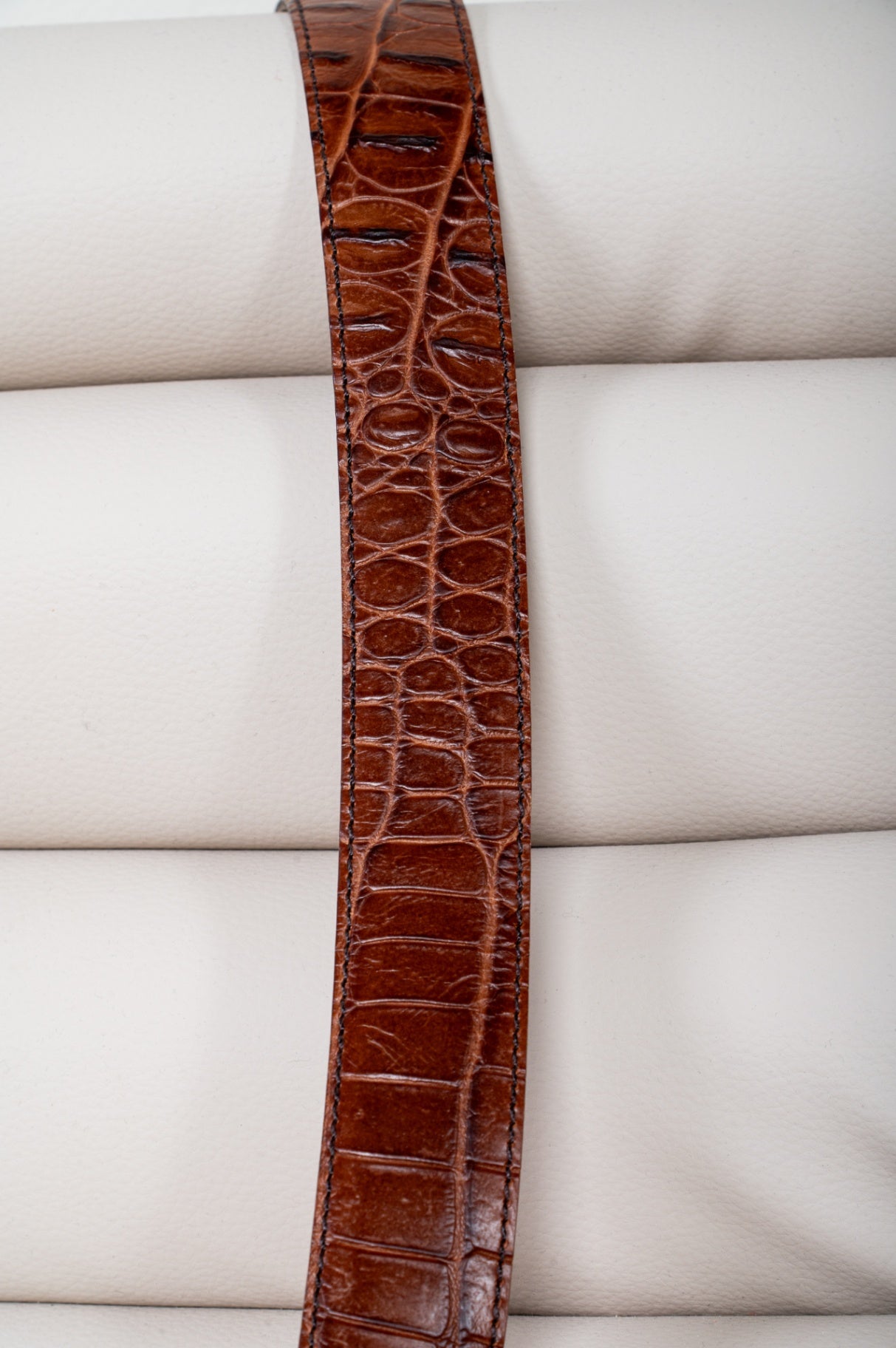 Brown Embossed Leather Belt