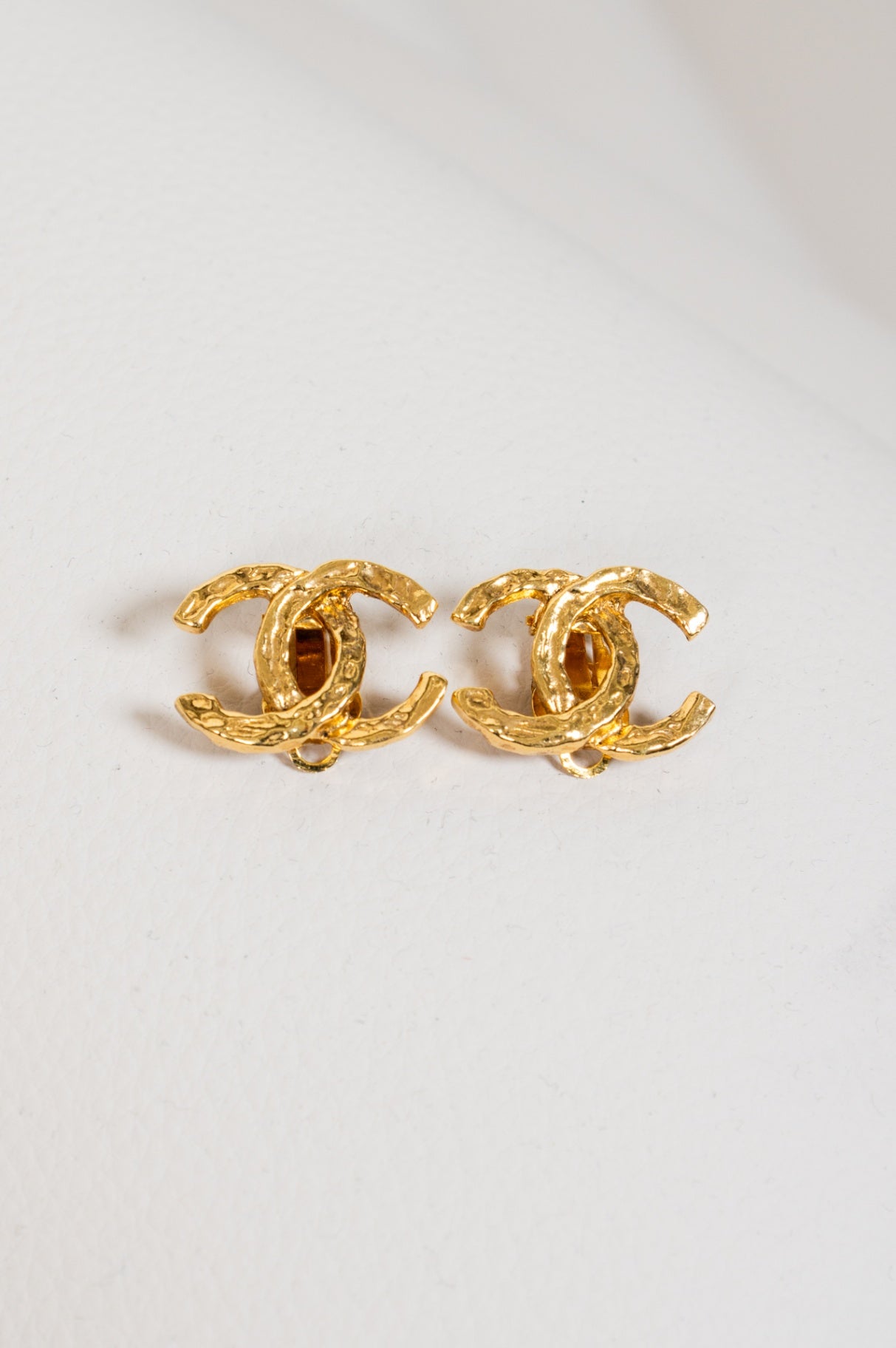 Vintage CC Gold Clip On Earrings