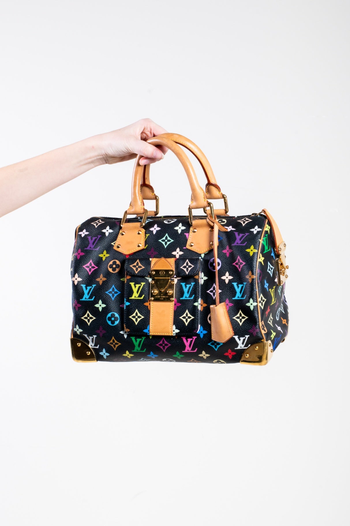 Vintage Black Multicolour Murakami Speedy 30 Bag