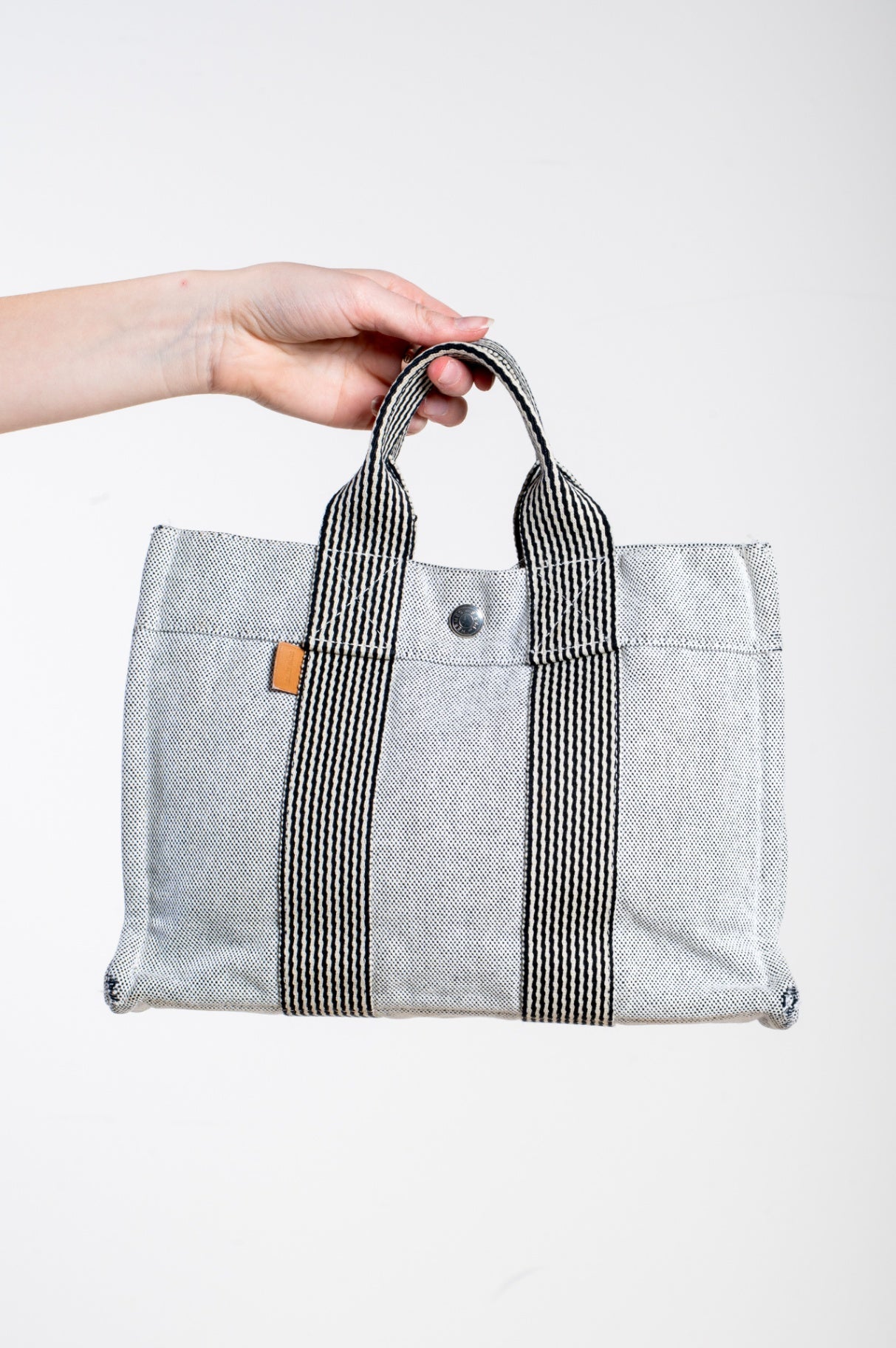 Vintage Herline Gray Canvas Fourre-Tout Bag
